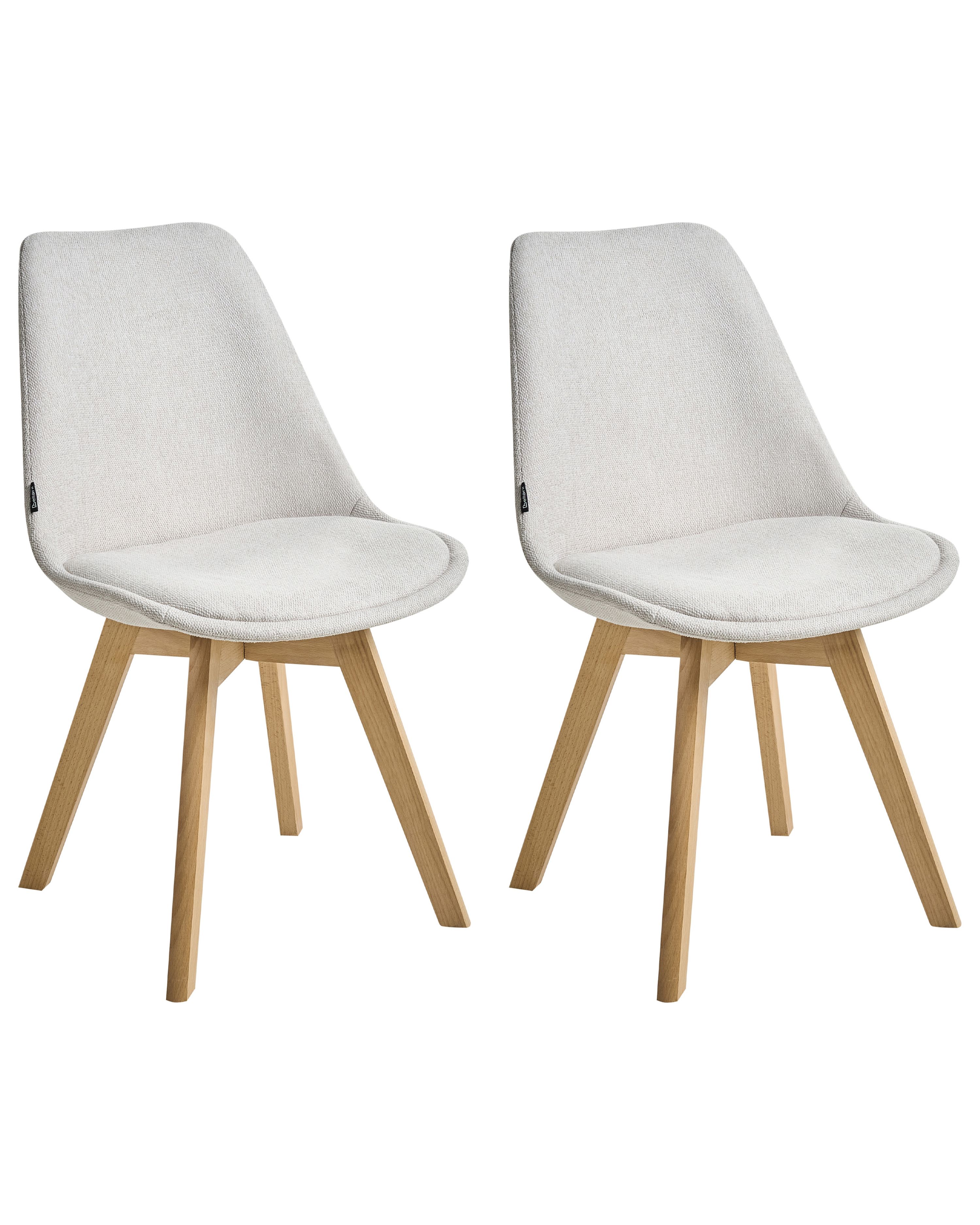 Set of 2 Dining Chairs DAKOTA II Fabric Off-White