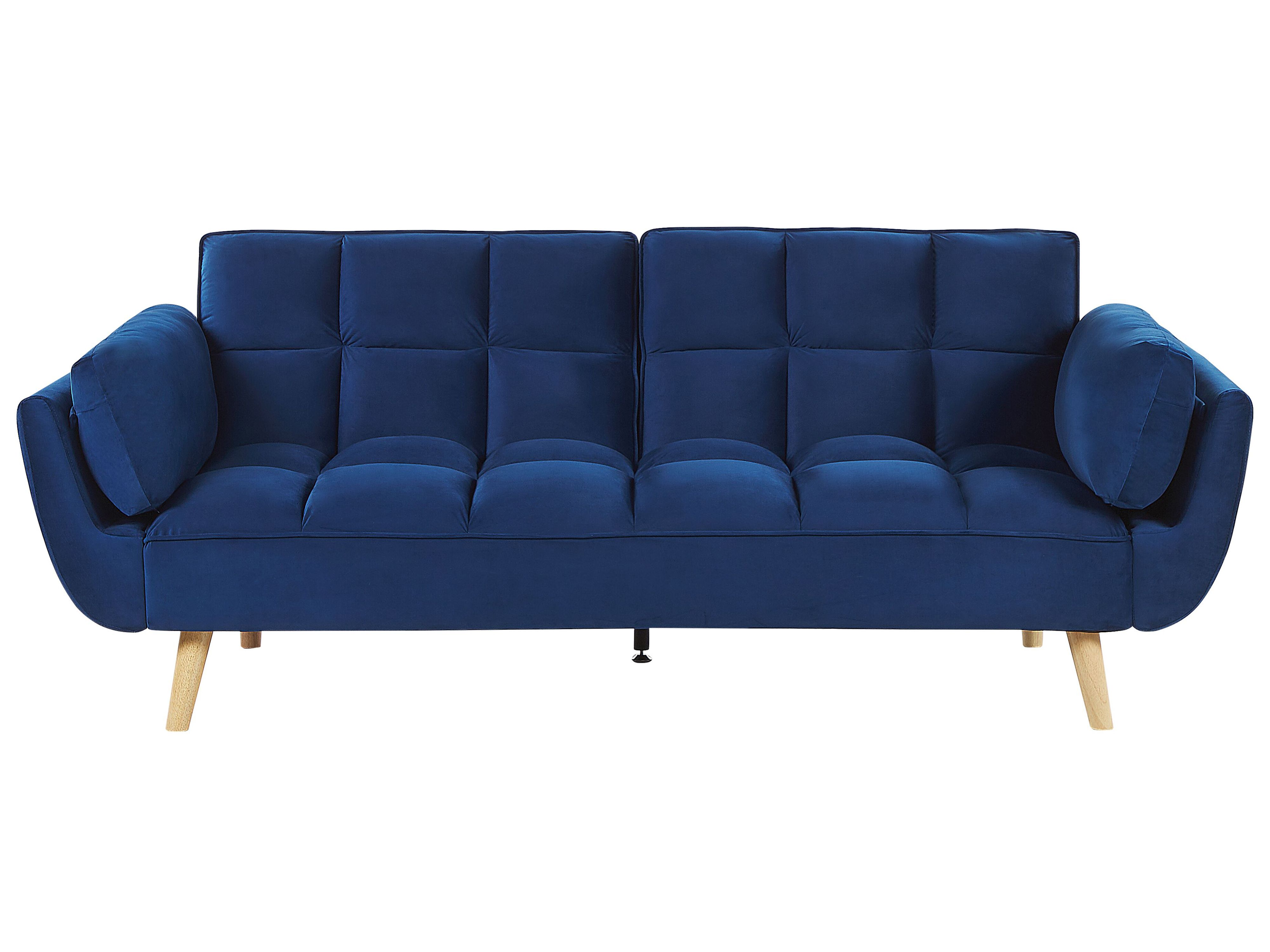 Sofa Bed 3 Seater ASBY Velvet Navy Blue