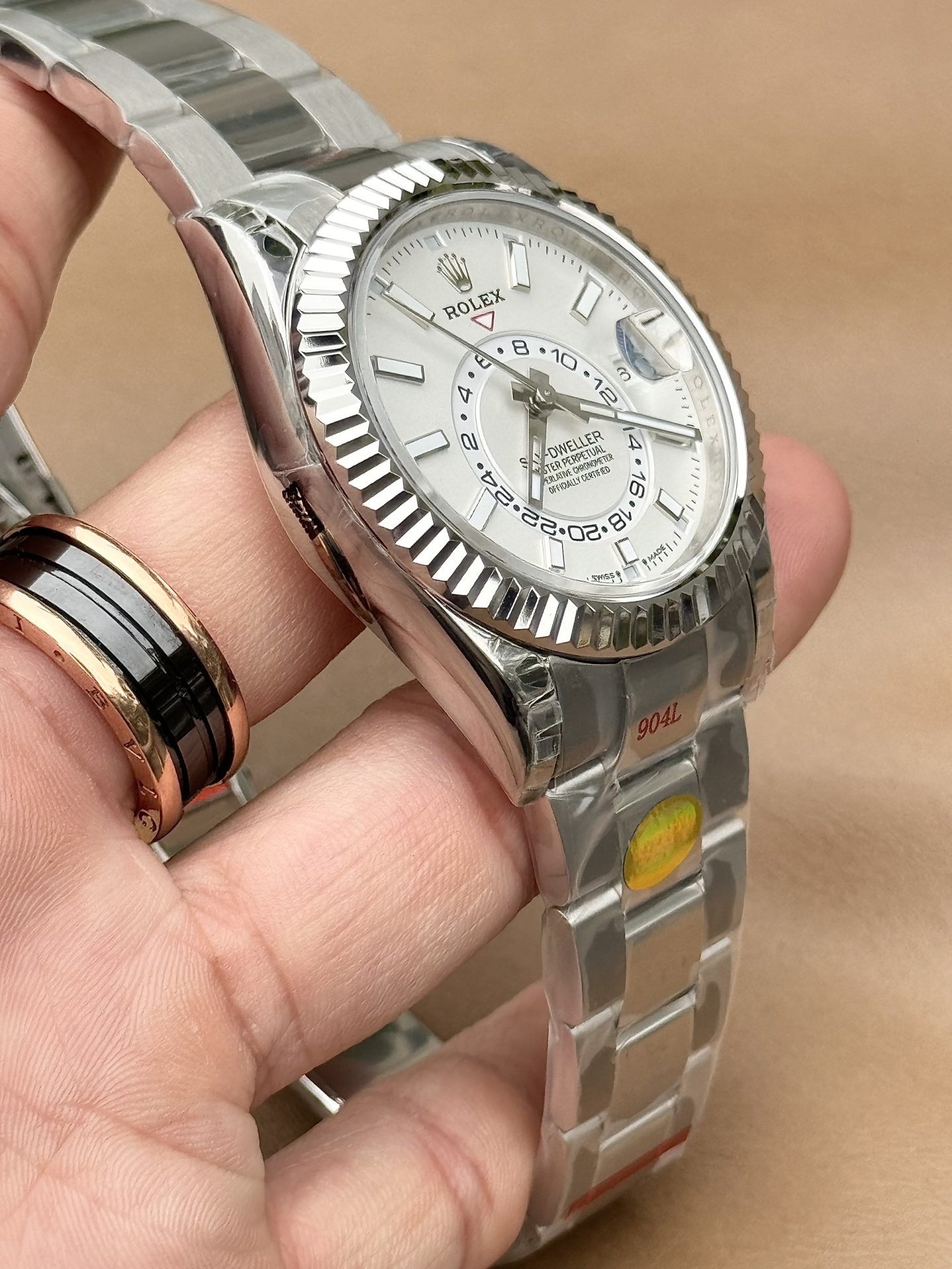 Rolex Fake Watch Sky Dweller 326934 White Dial Metal Wire 42mm - Top club