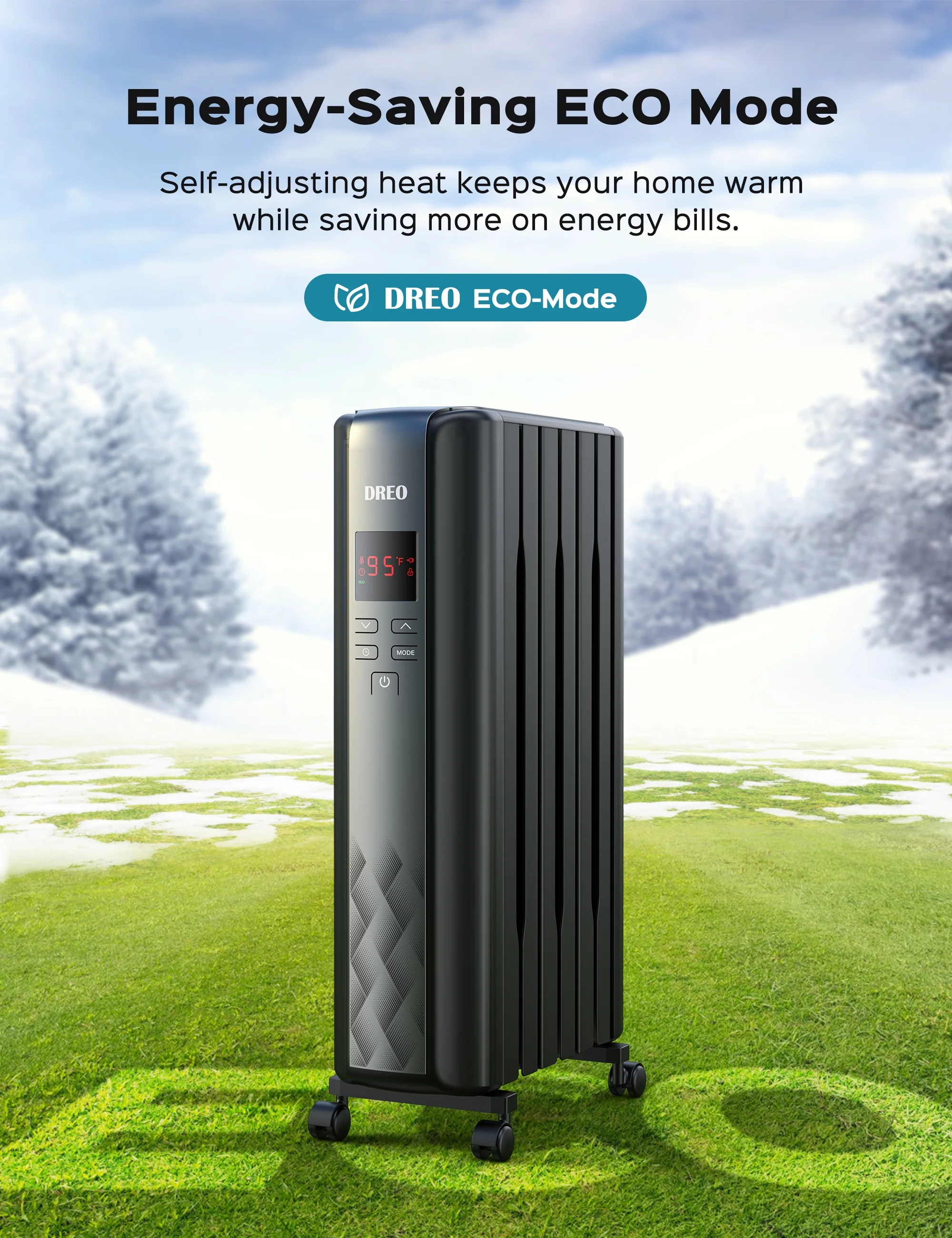 Dreo Oil Filled Radiator, Electric Radiant Heaters for indoor use Large Room with Remote Control, Child Lock, 4 Modes, Overheat & Tip-Over Protection, 24h Timer, Digital Thermostat, Quiet, 1500W - Image 9