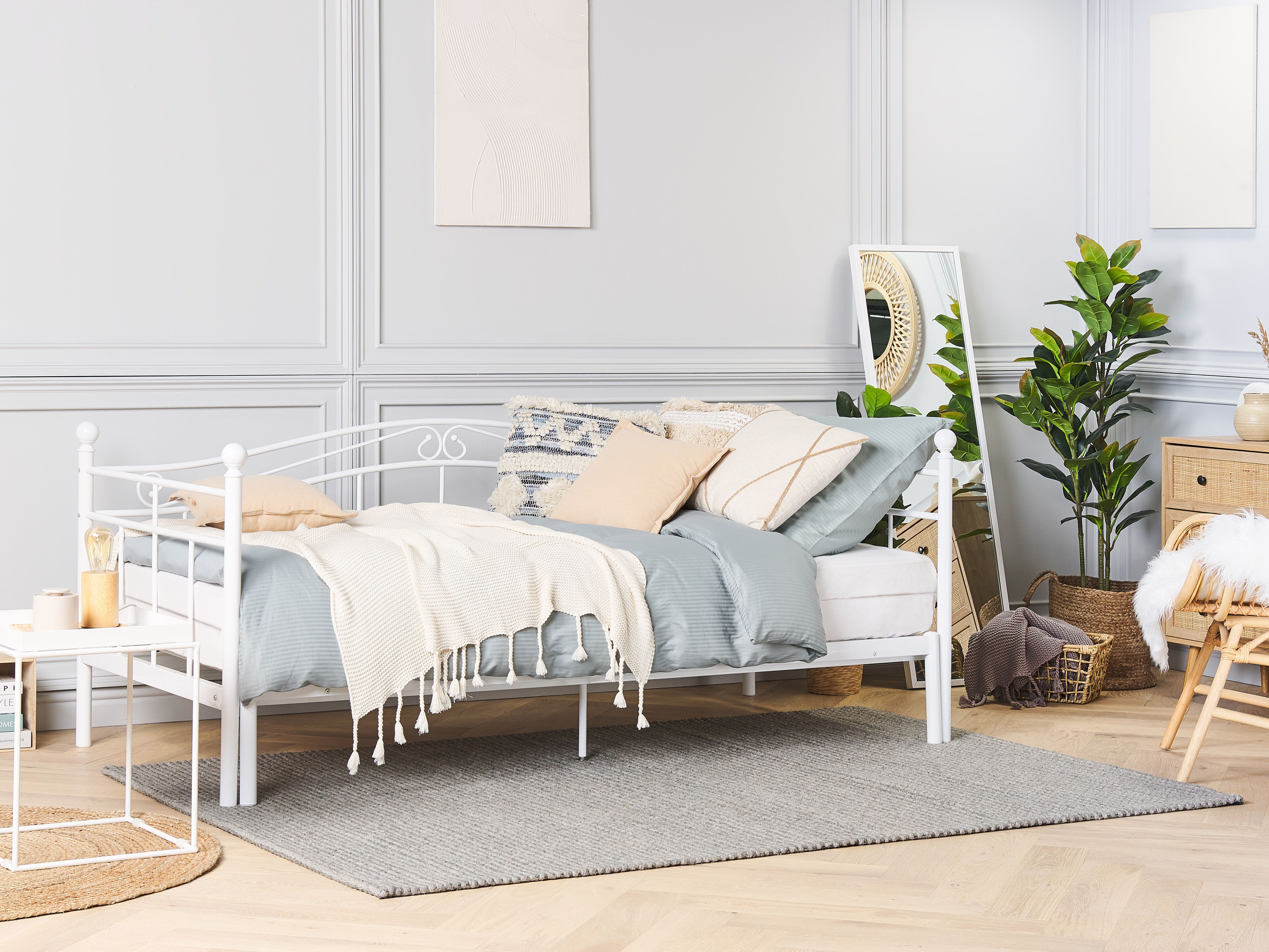 Trundle Bed Metal TULLE 80 x 200 cm (EU Small Single) White