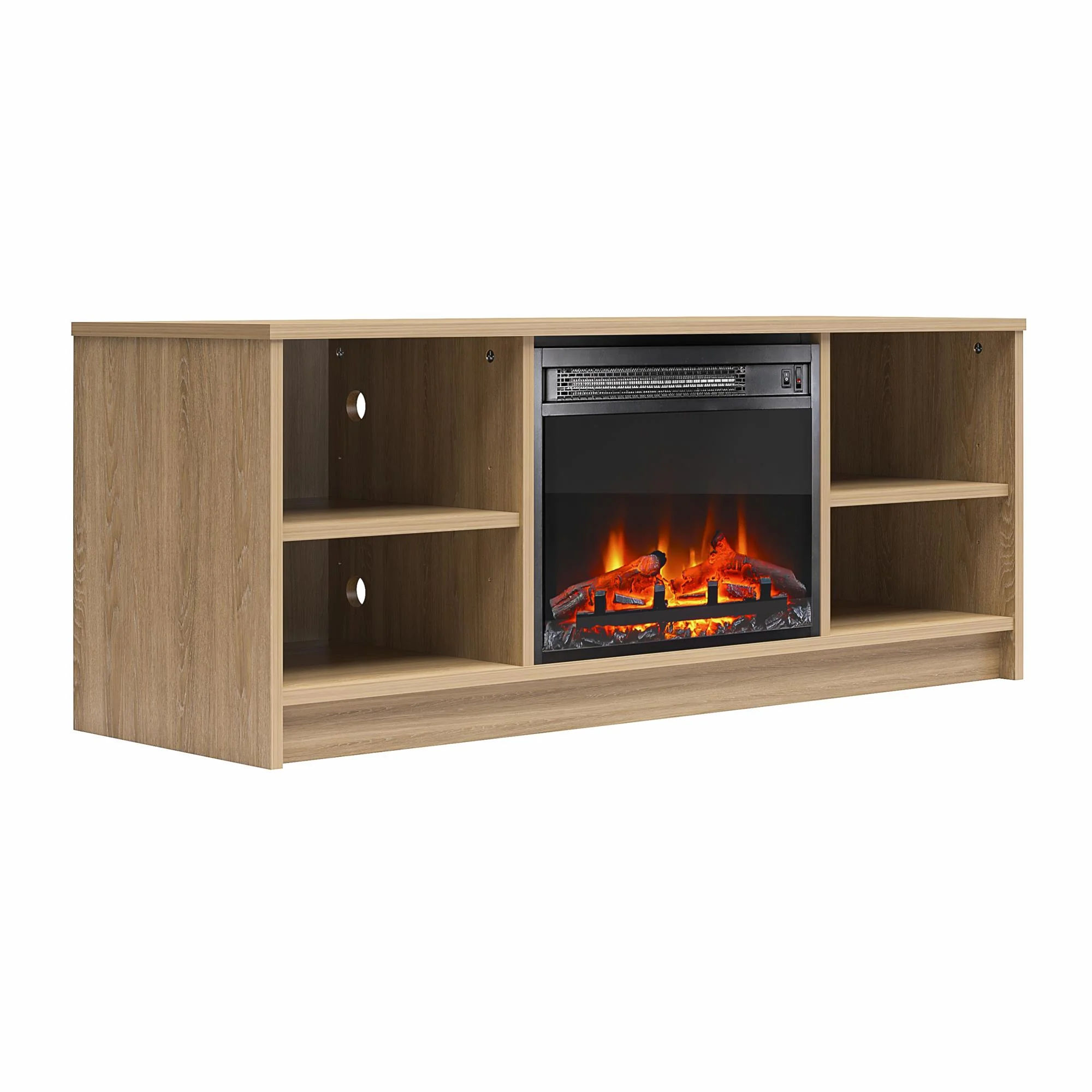 Mainstays Fireplace TV Stand, for TVs up to 55", Black Oak - Image 27