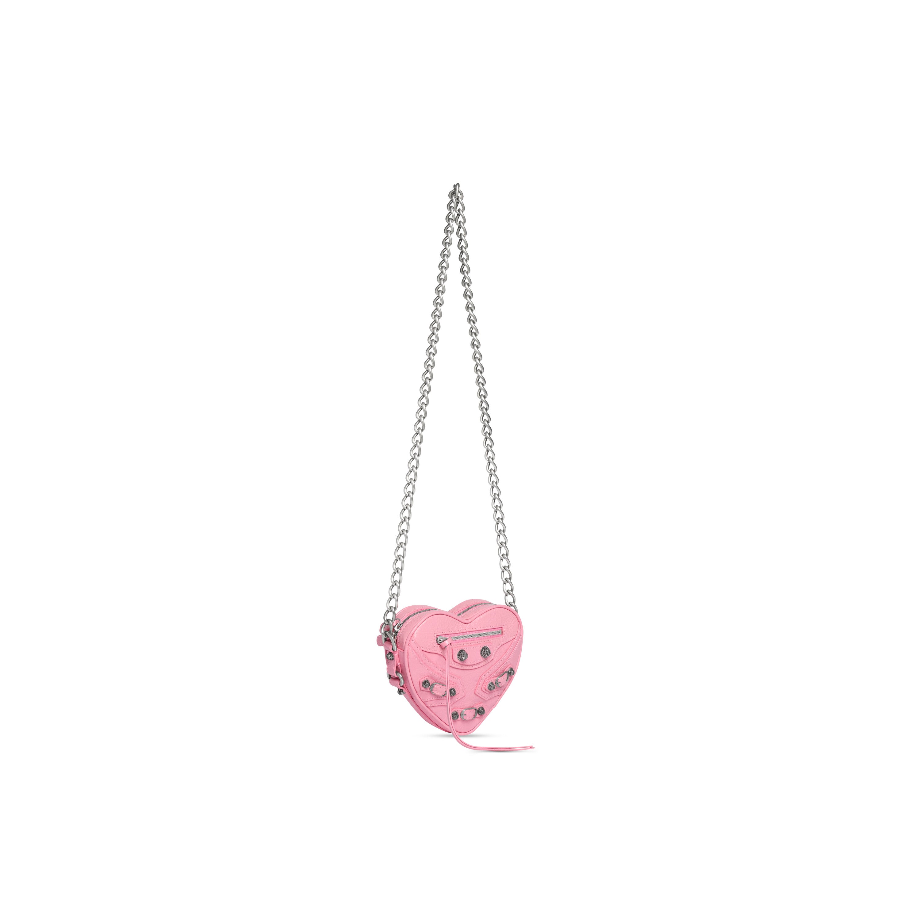 WOMEN'S LE CAGOLE HEART MINI BAG IN PINK - Replicaclubs