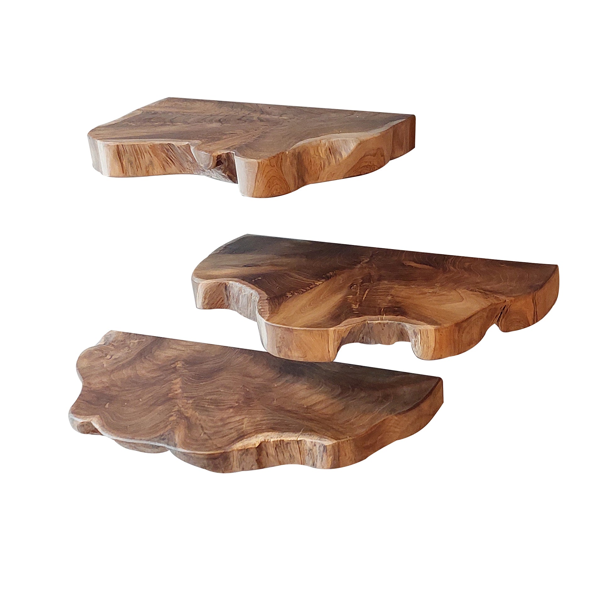 Blokker Philly Wandschap Set van 3 - Teakhout