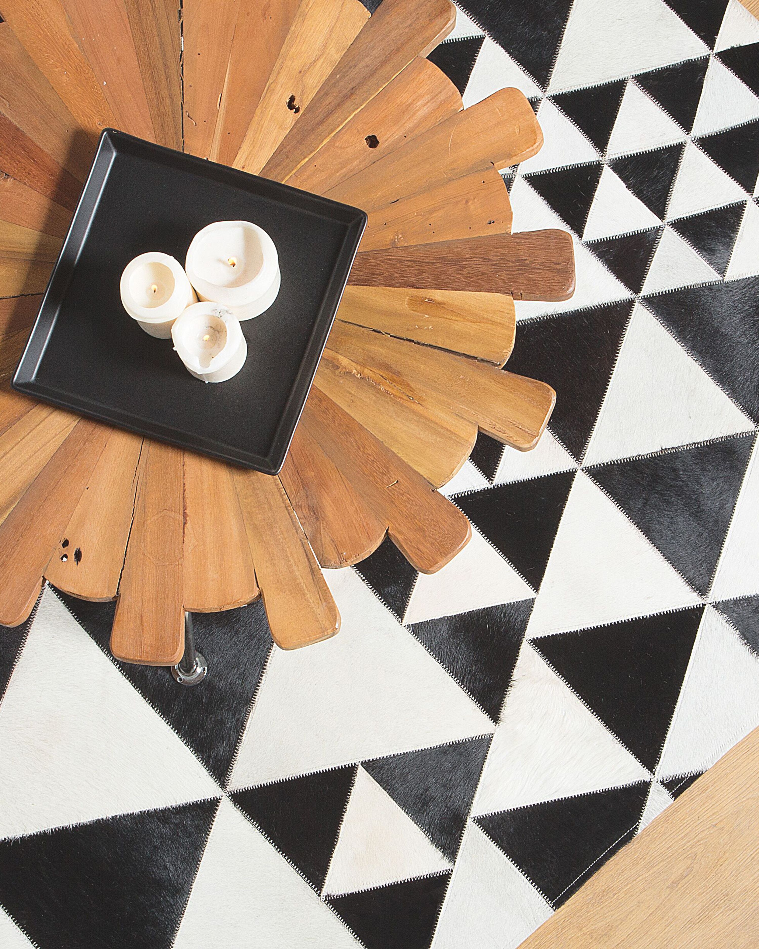 Rug ODEMIS Black 140 x 200 cm Leather