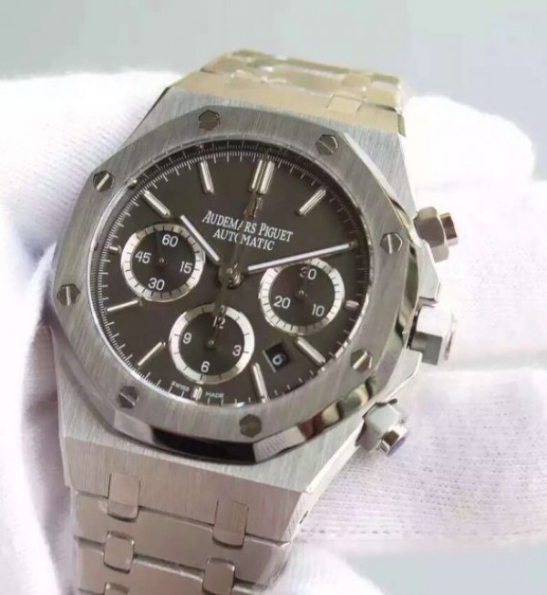 Replica Audemars Piguet Royal Oak Chronograph SS Gray Dial SS Bracelet A7750 - Elite Watch Atelier