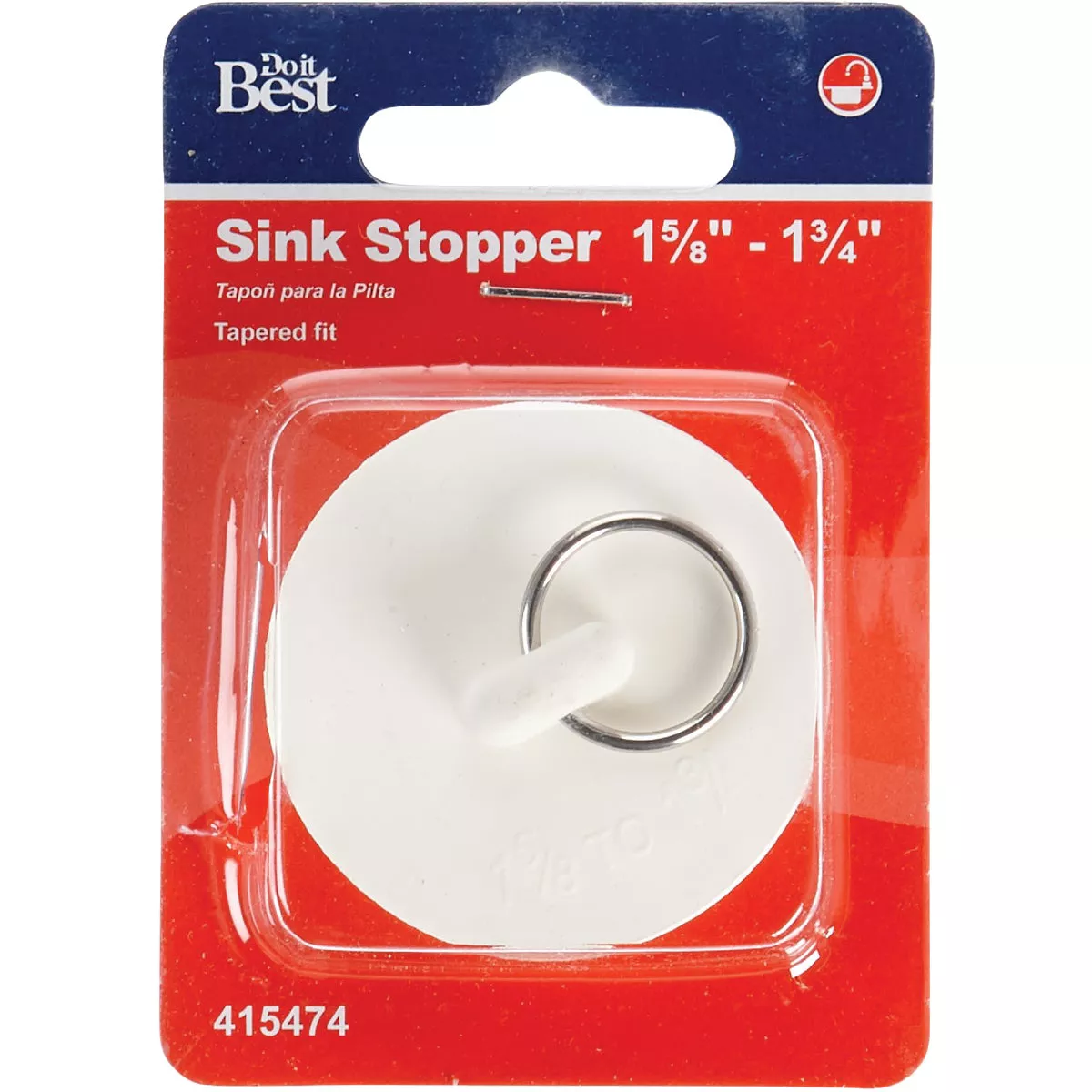 Do it Duo-Fit 1-5/8 In. to 1-3/4 In. White Sink Rubber Drain Stopper