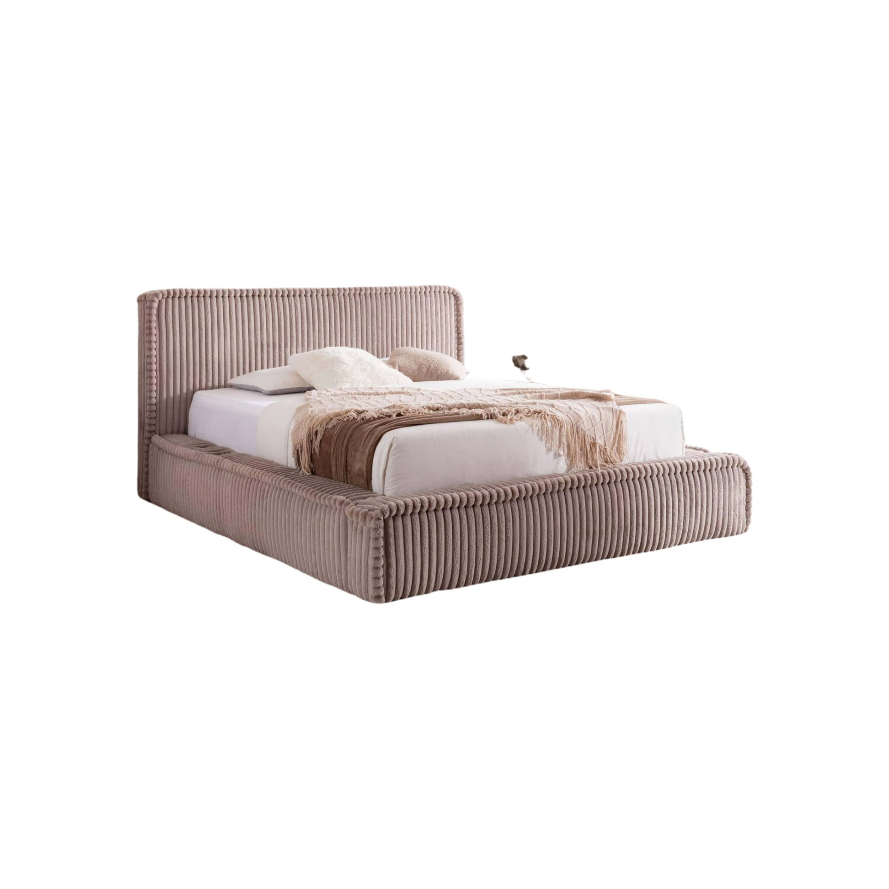 Blokker Ruffle Bedframe - 160 x 200 cm - Taupe