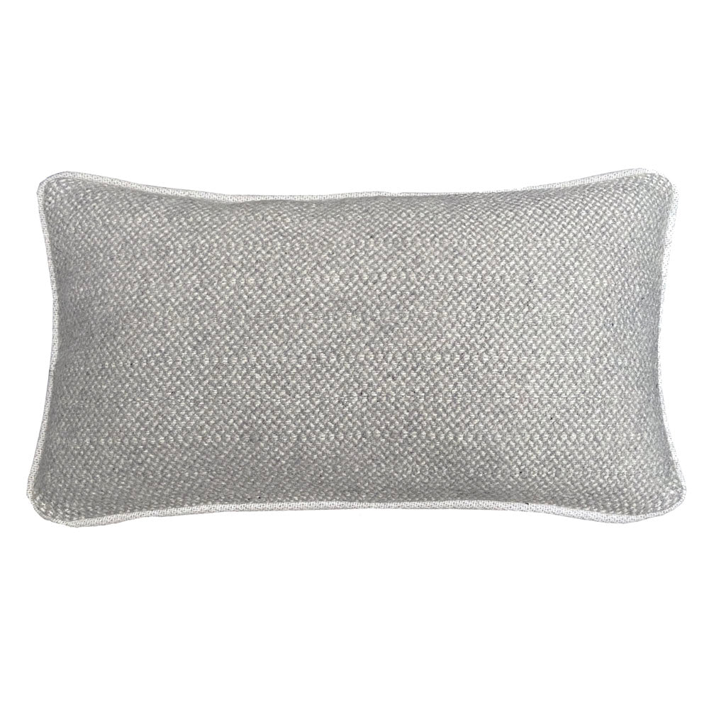 Malagoon Langwerpig Wollen Sierkussen - Natural Grey
