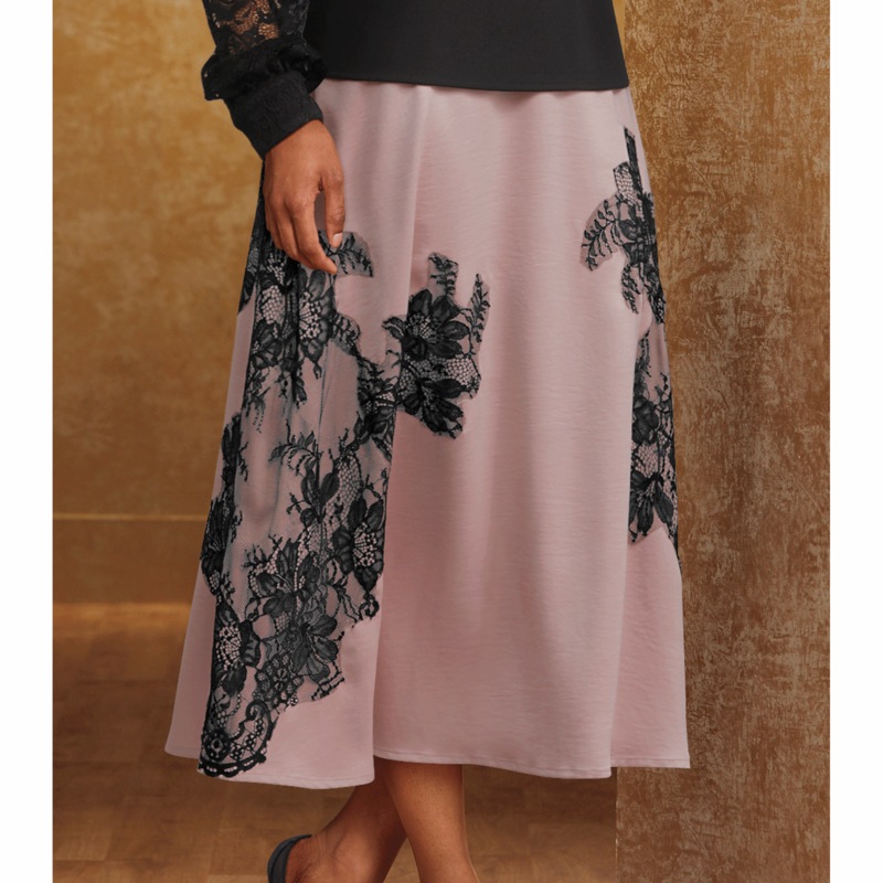 Salem Satin & Lace Skirt - MIDNIGHT VELVET CATALOG