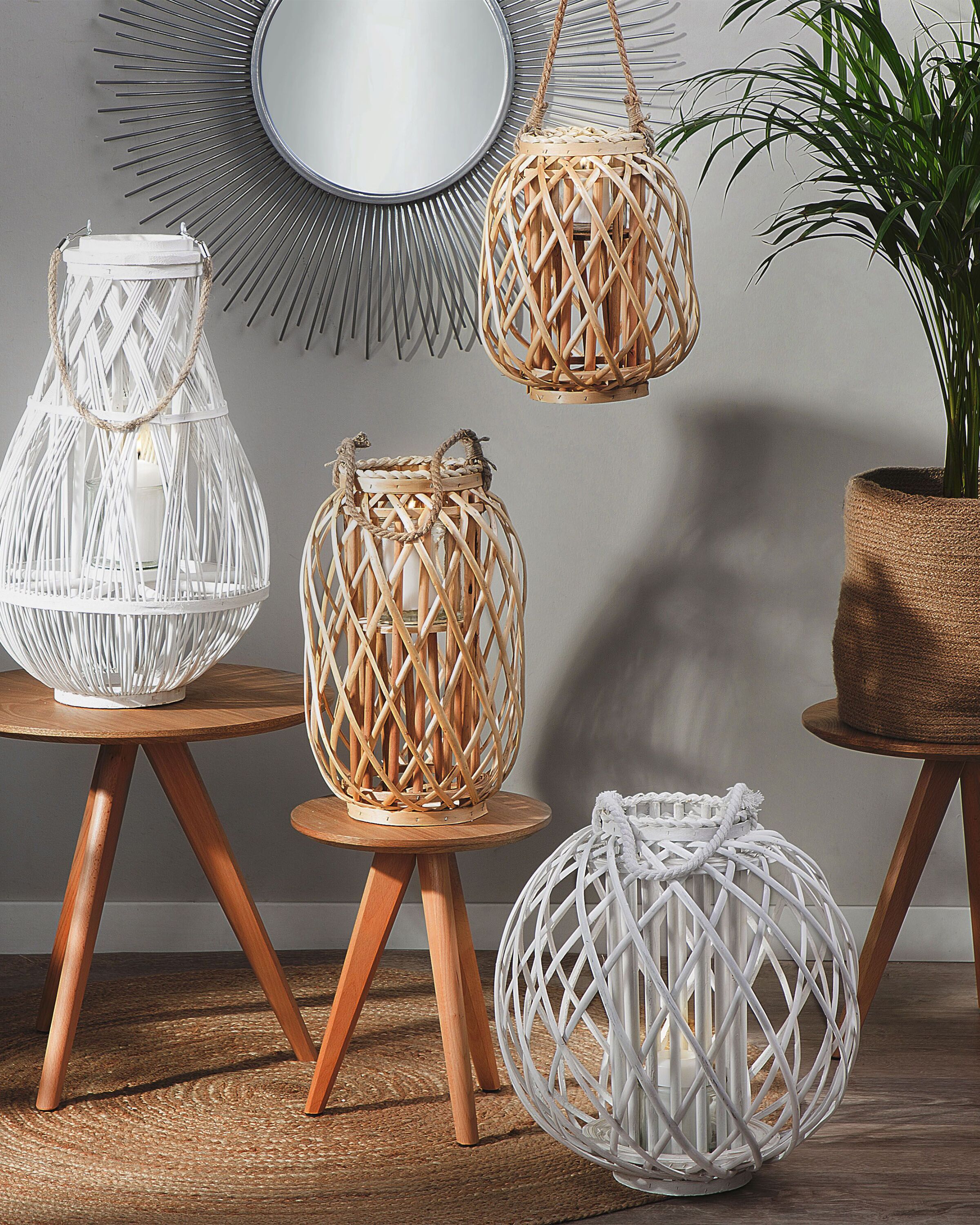Lantern MAURITIUS Willow Wood 30 cm Natural