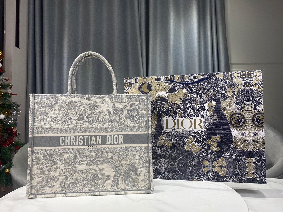 Christian Dior Large Dior Book Tote Gray Multicolor, For Women, Women’s Handbags 16.5in/42cm CD1:1High-quality replica