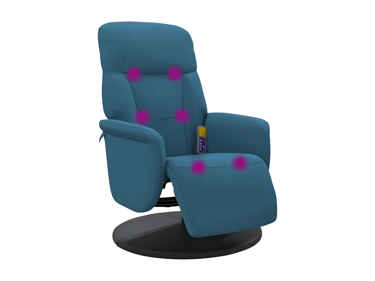 Fauteuil inclinable-Fauteuil salon de massage avec repose-pied bleu velours SHL1722