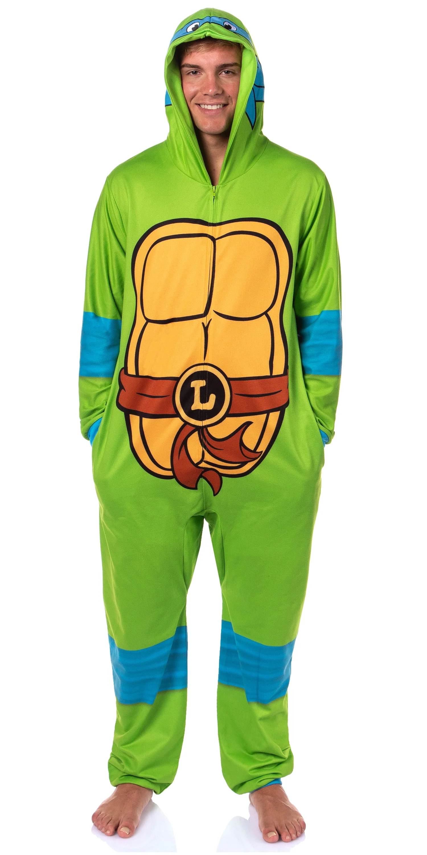Teenage Mutant Ninja Turtles Mens' Adult Hooded Union Suit TMNT Character 1PC Costume Sleep Pajama Lounge - Image 2 Teenage Mutant Ninja Turtles Mens' Adult Hooded Union Suit TMNT Character 1PC Costume Sleep Pajama Lounge - Image 2