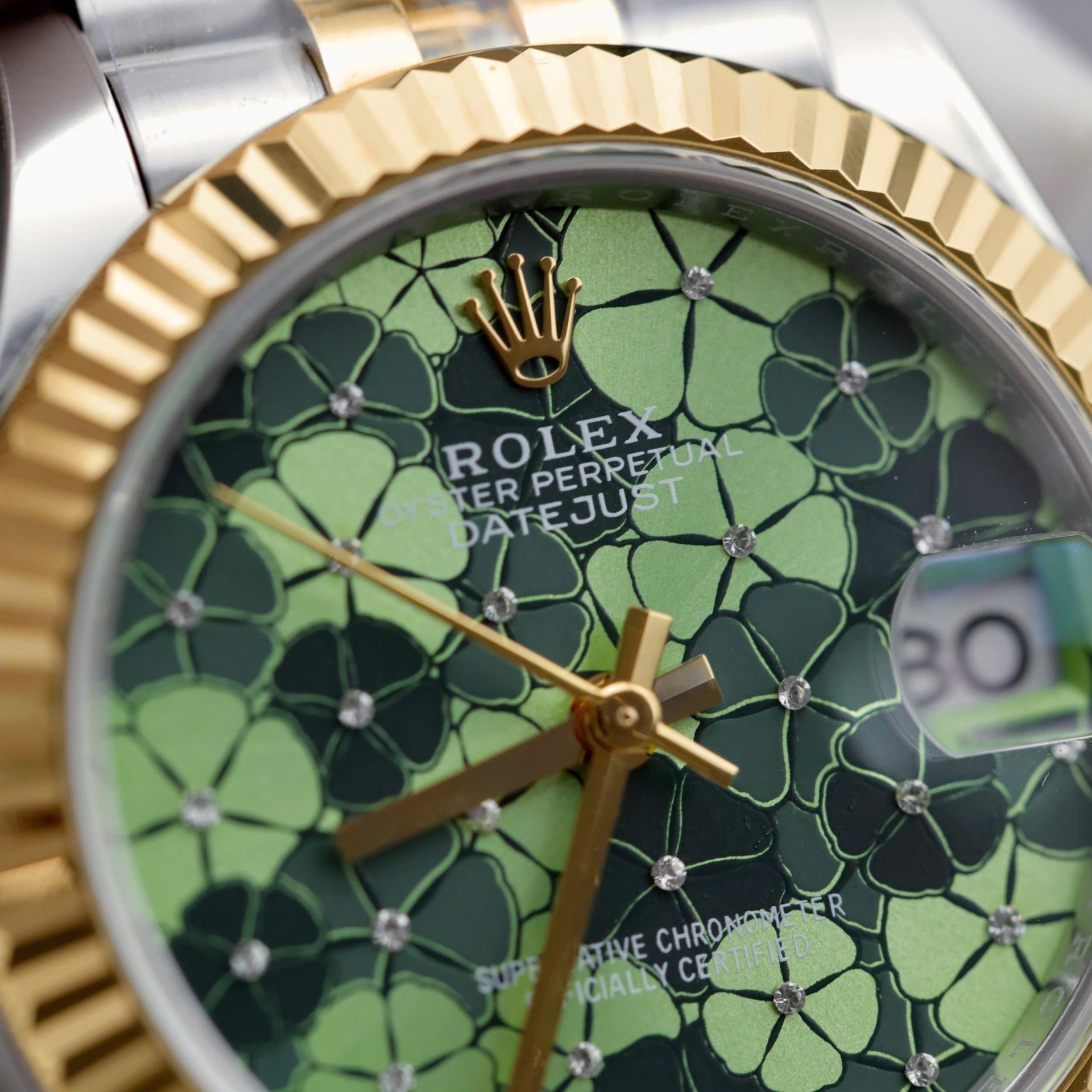 Rolex DateJust Replica Watch Women Green Flower Dial THB Factory 31mm - Top club