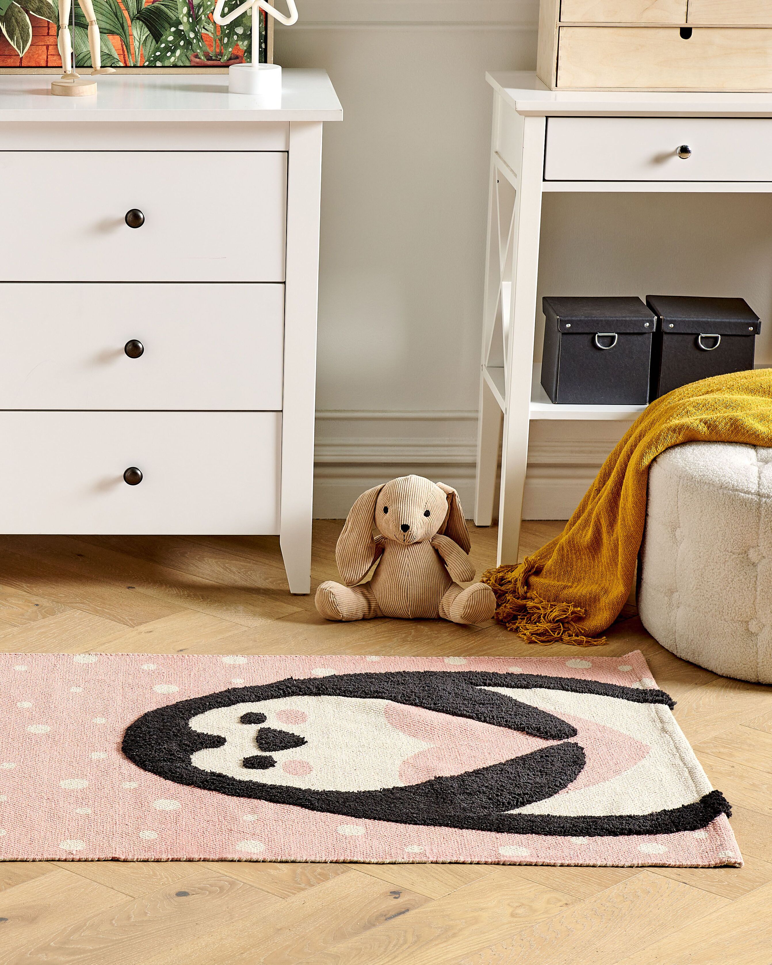 Kids Rug PENGKOL Pink 80 x 150 cm Cotton