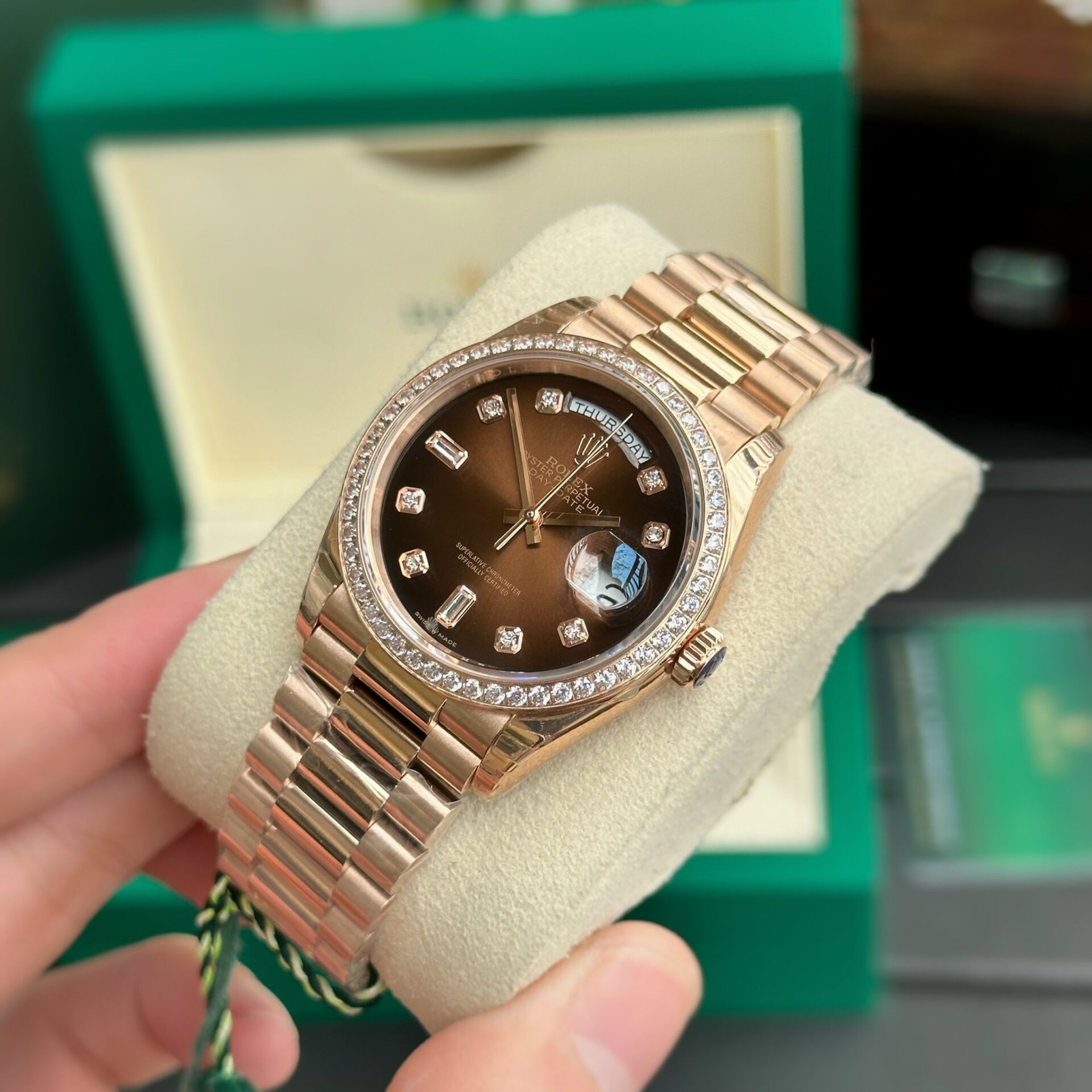 Rolex Day-Date Fake Watch Dial Chocolate EW Factory 36mm - Top club