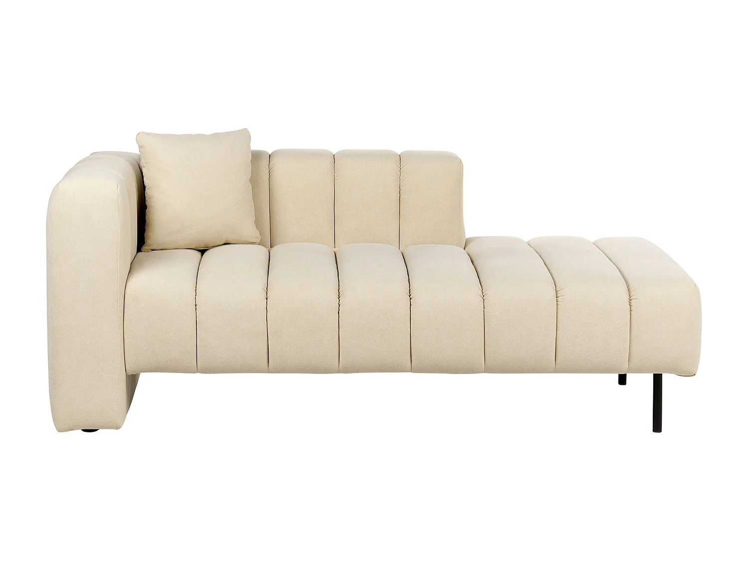 Chaise longue côté gauche LANNILS Cuir PU Blanc cassé