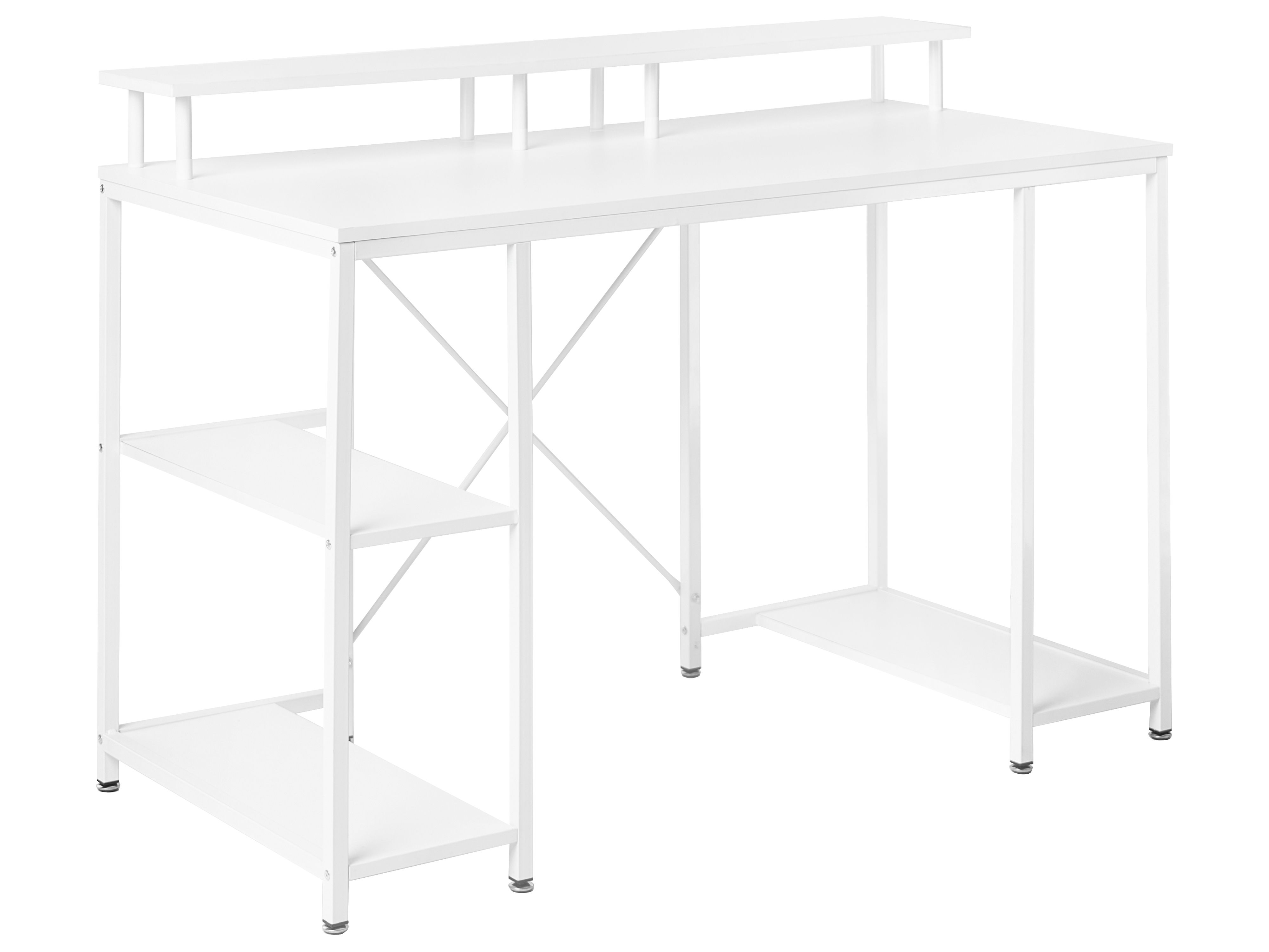 Home Office Desk CADDO White 120 cm 60 cm with Shelves