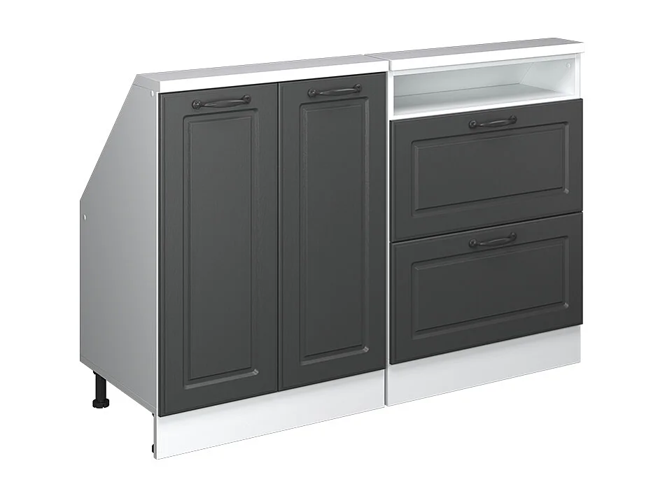 Ensembles de meuble de rangement sous pente anthracite maison de campagne/blanc 120x46x81.6 rion