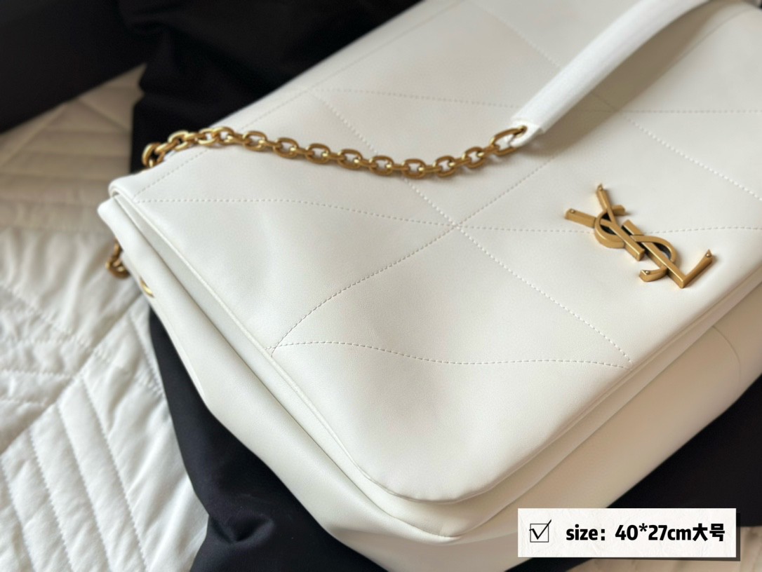 YSL White Soft Leather Chain Shoulder Bag1:1High-quality replica