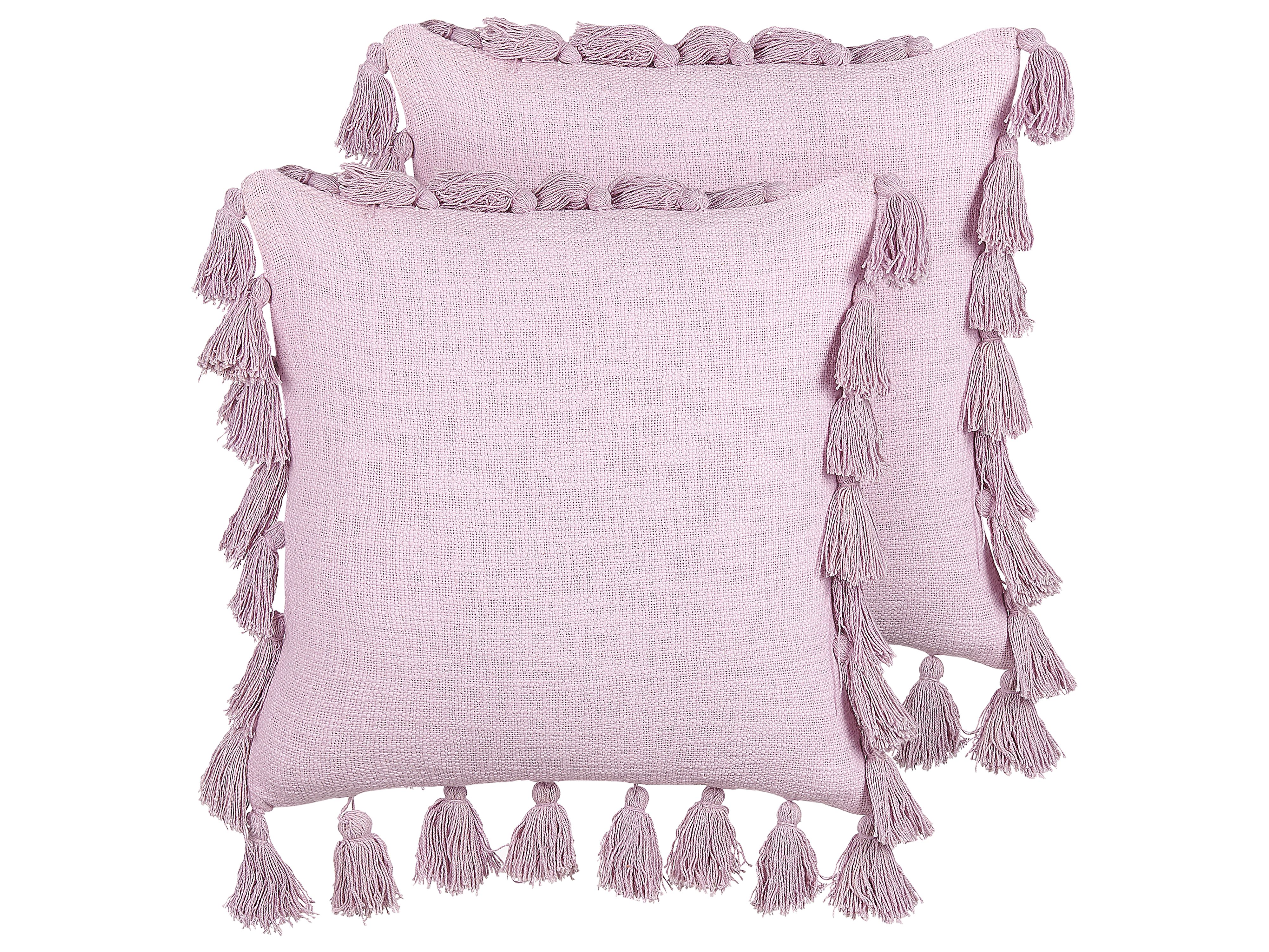 Set of 2 Decorative Cushions LYNCHIS Cotton 45 x 45 cm Pink