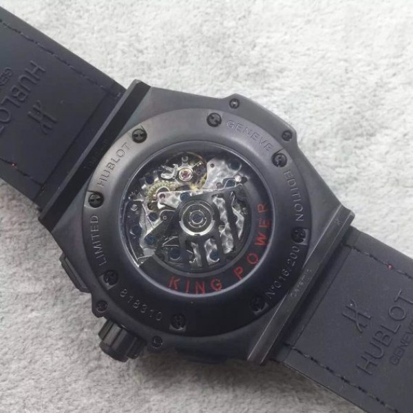 Replica Hublot Big Bang King Power 48mm PVD Black Dial Red Hands Gummy Strap A7750 - Top club
