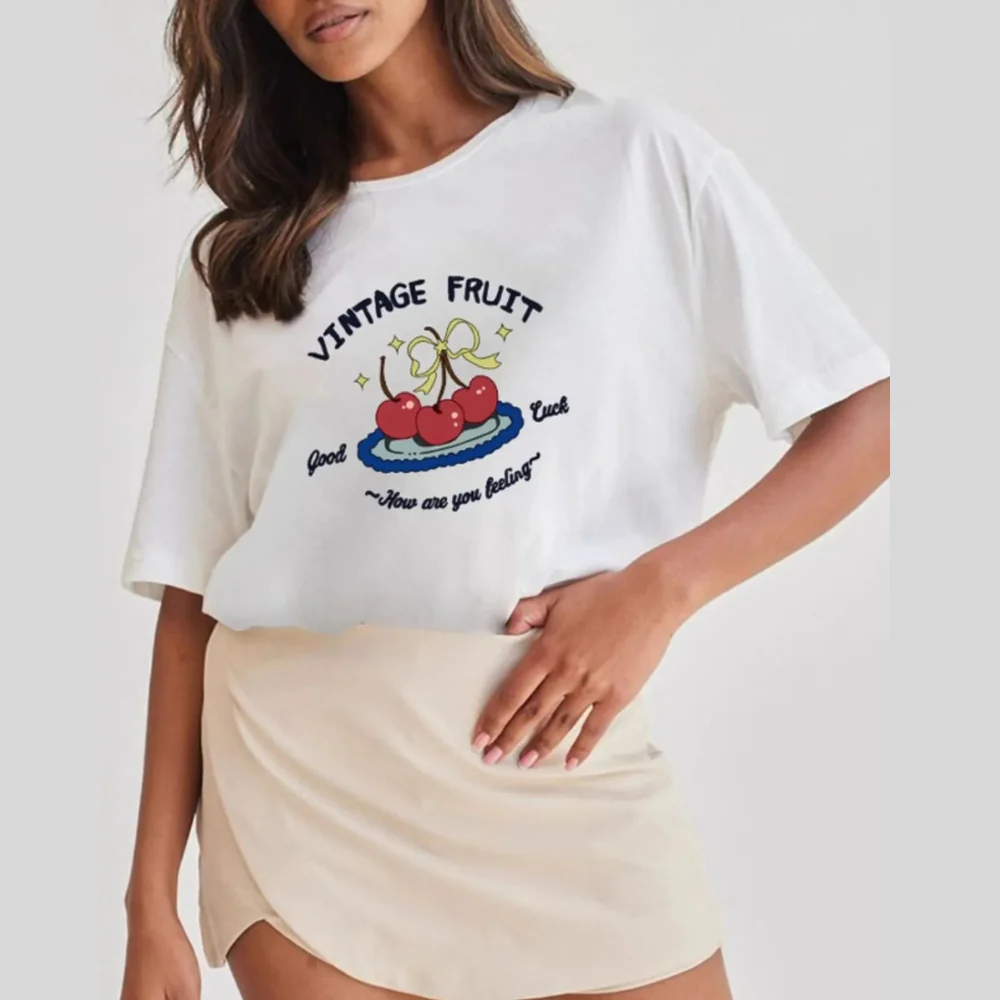 Plus Size Fruit Graphic Round Neck T-Shirt - ZKZOOK