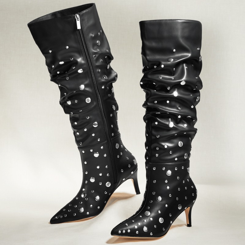 Tall Studded Scrunch Boot for Women with 2.5