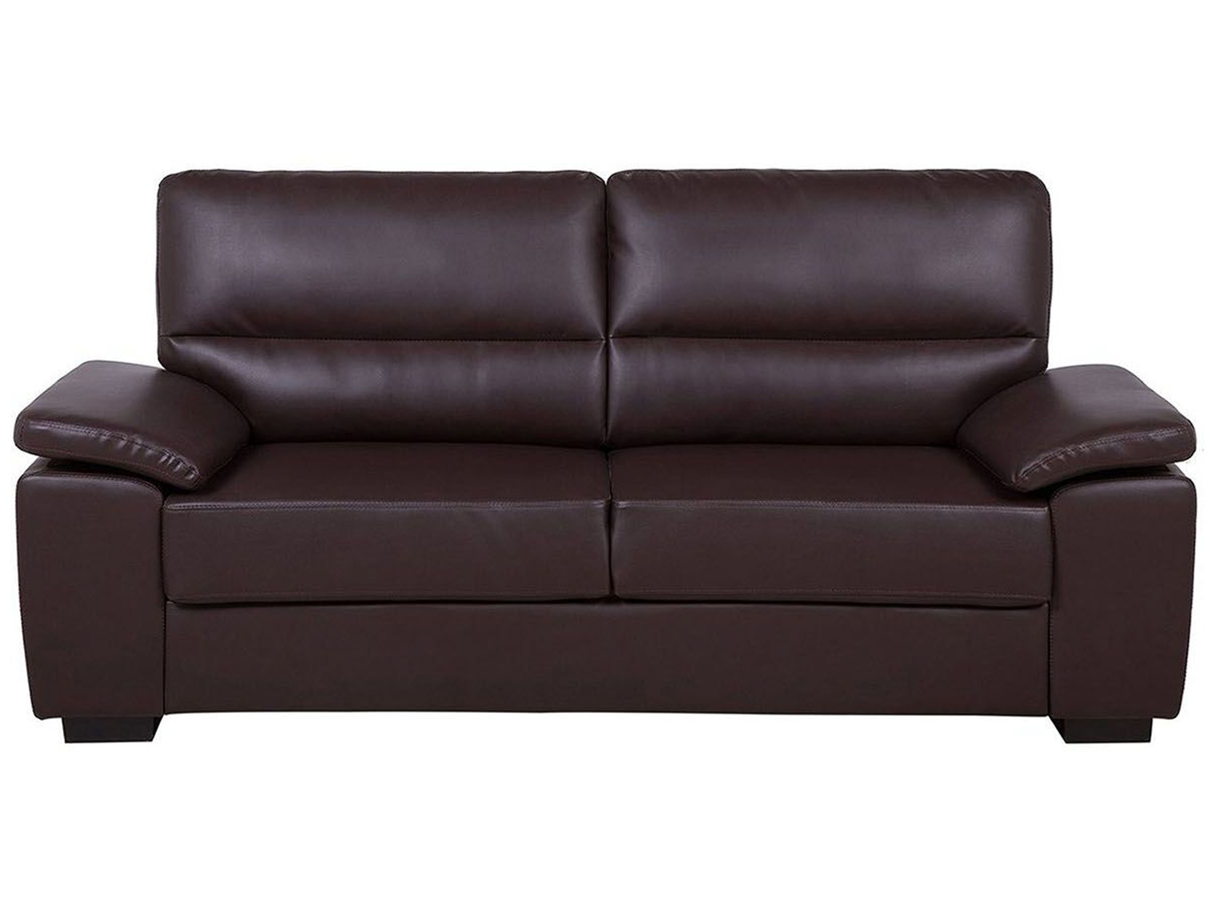Sofa 3 Seater VOGAR Faux Leather Dark Brown