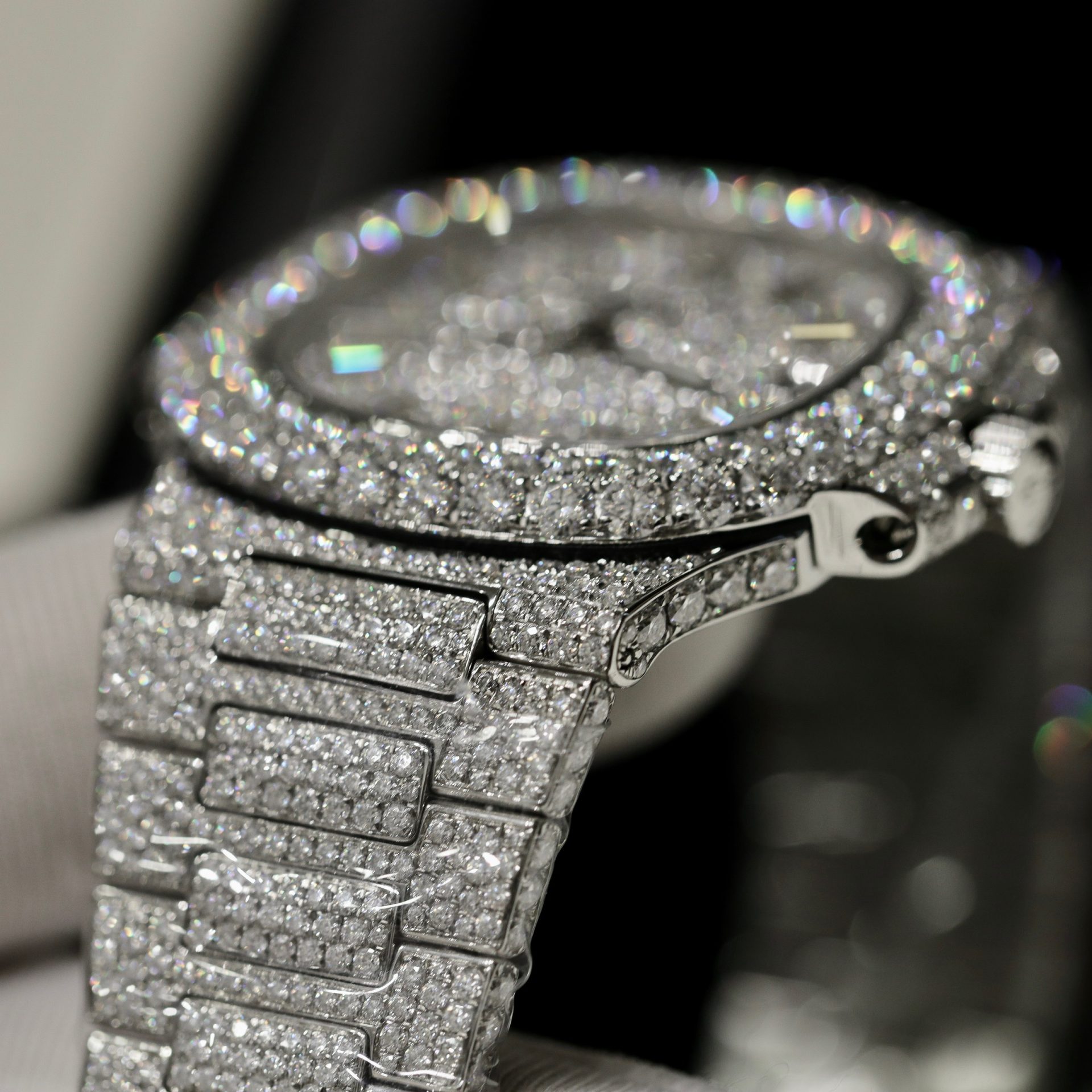 Patek Philippe Best Replica Watch Nautilus 5719 Custom Full Moissanite Diamonds 40mm - Top club