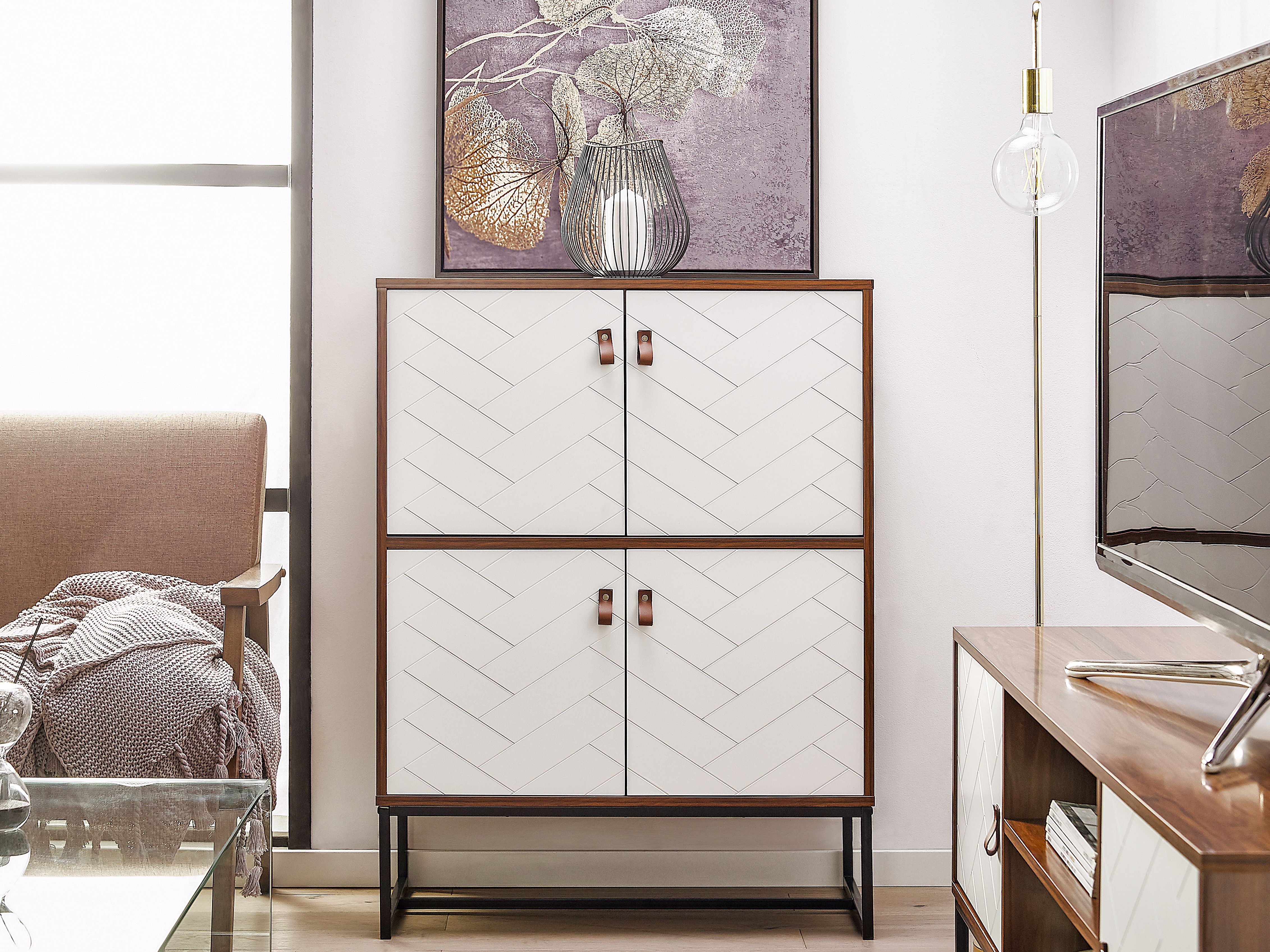 Cabinet NUEVA Dark Brown/ White