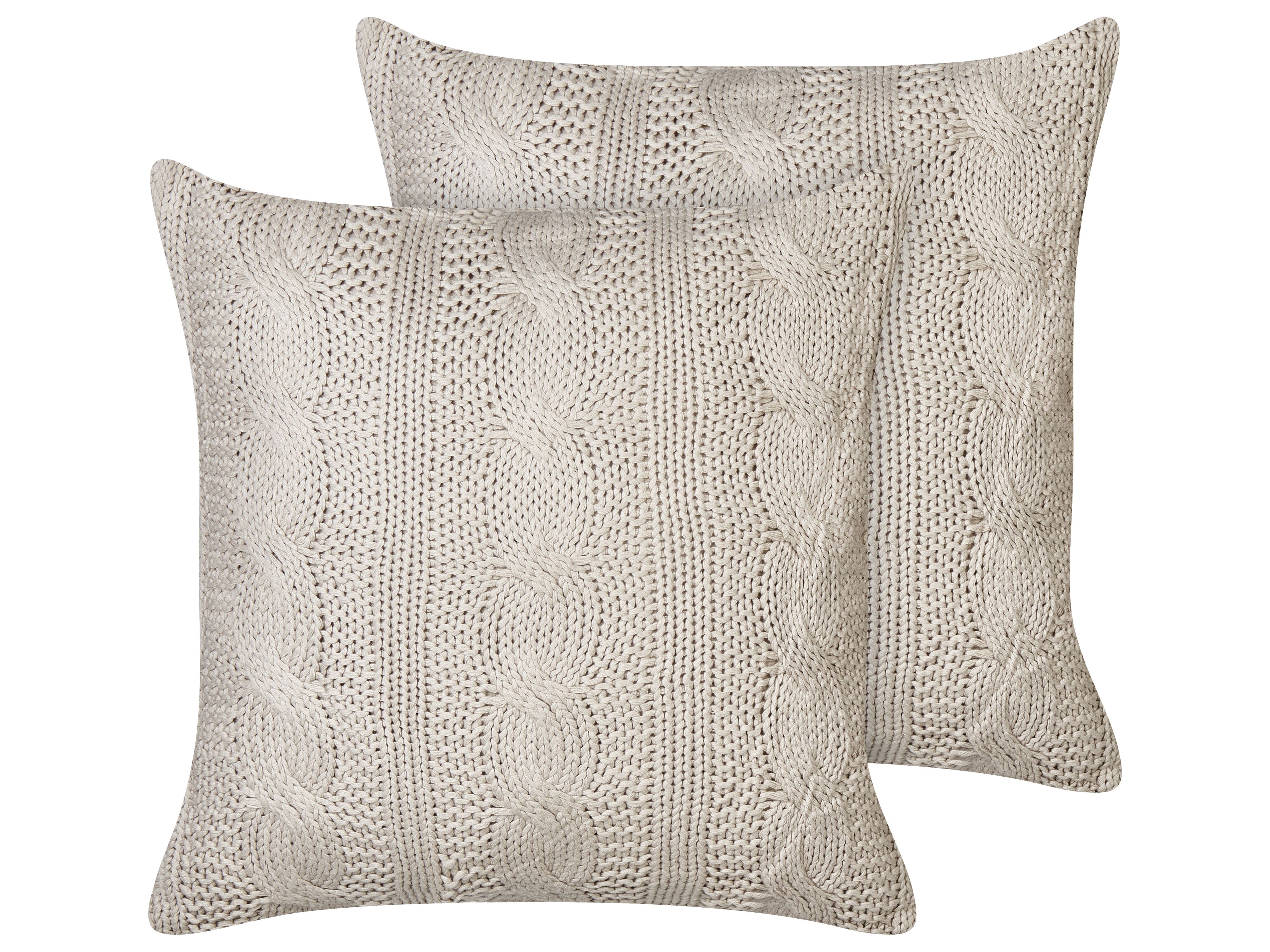 Set of 2 Decorative Cushions CONSTYLIS Cotton 45 x 45 cm Taupe Solid