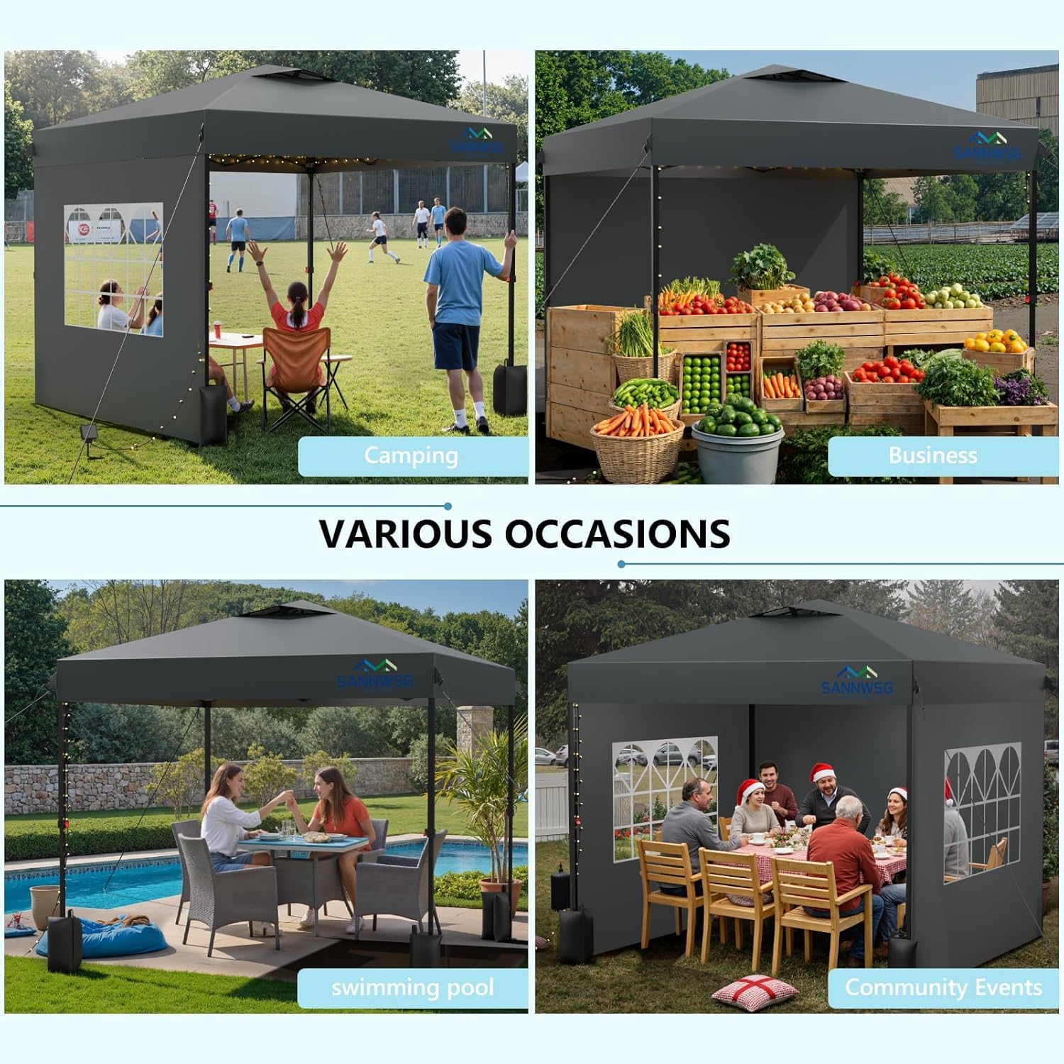 10x10 Commercial Pop-Up Canopy Tent With 3 Sidewalls - One Person Setup - Image 9 10x10 Commercial Pop-Up Canopy Tent With 3 Sidewalls - One Person Setup - Image 9