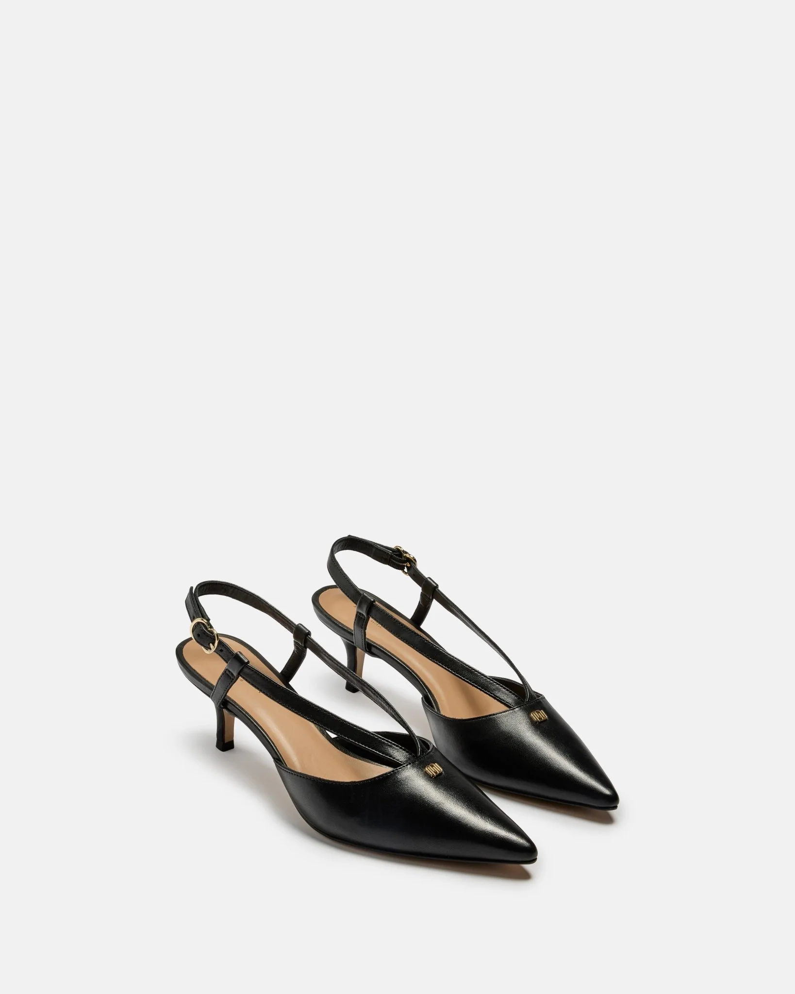 ESCARPINS AMBRE - En cuir à talons noir