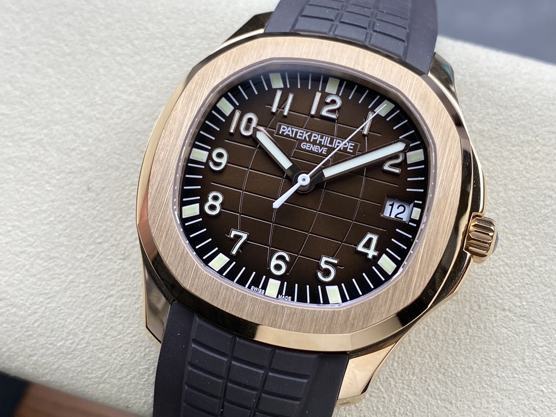 Fake Patek Philippe Replica Watch Aquanaut Date Sweep Seconds Rose Gold Brown Dial 5167R-001 3KF(1:1 replica) - Top club