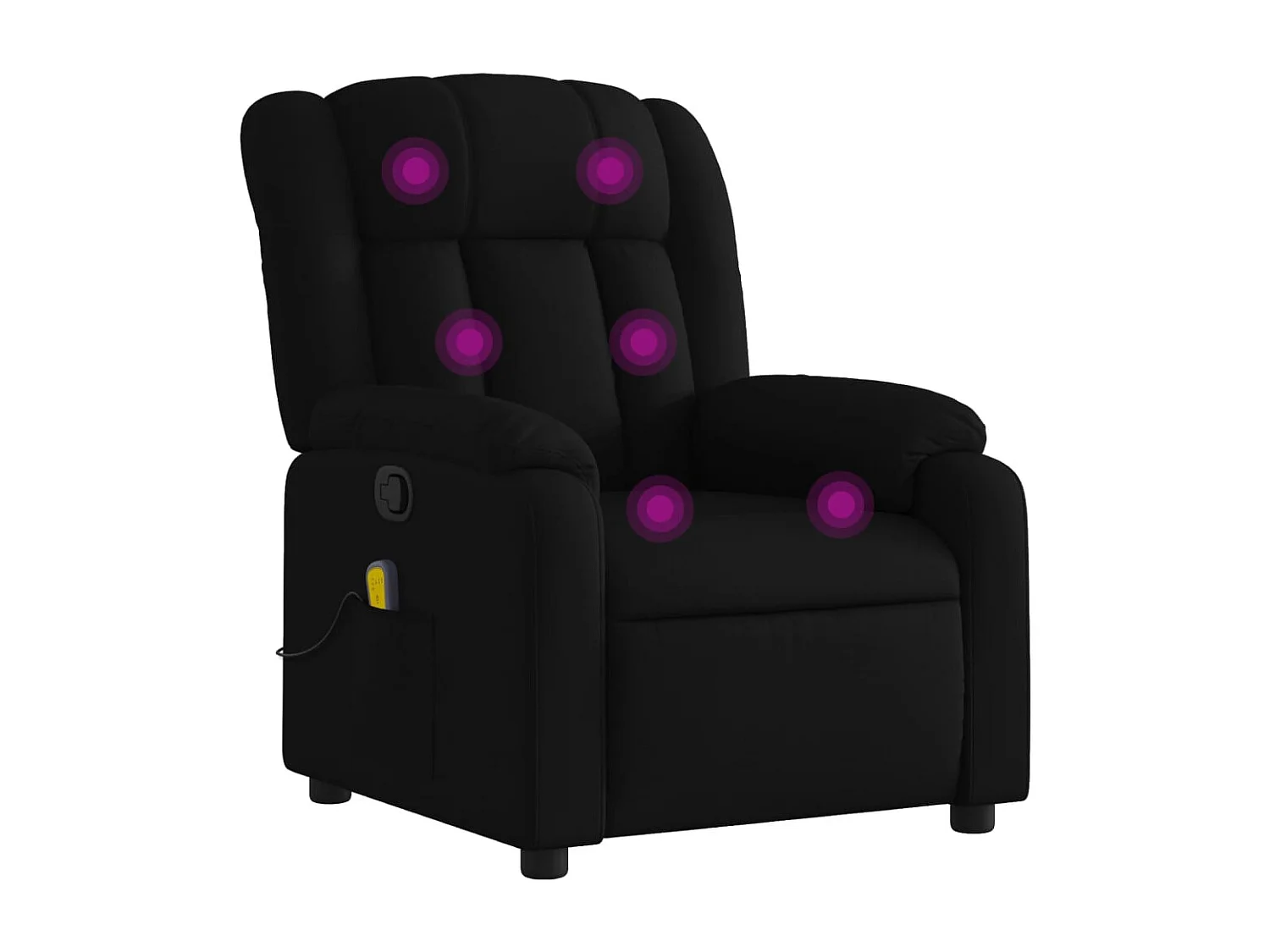 Fauteuil inclinable-Chaise de relax-Fauteuil de Massage noir tissu SHL5313