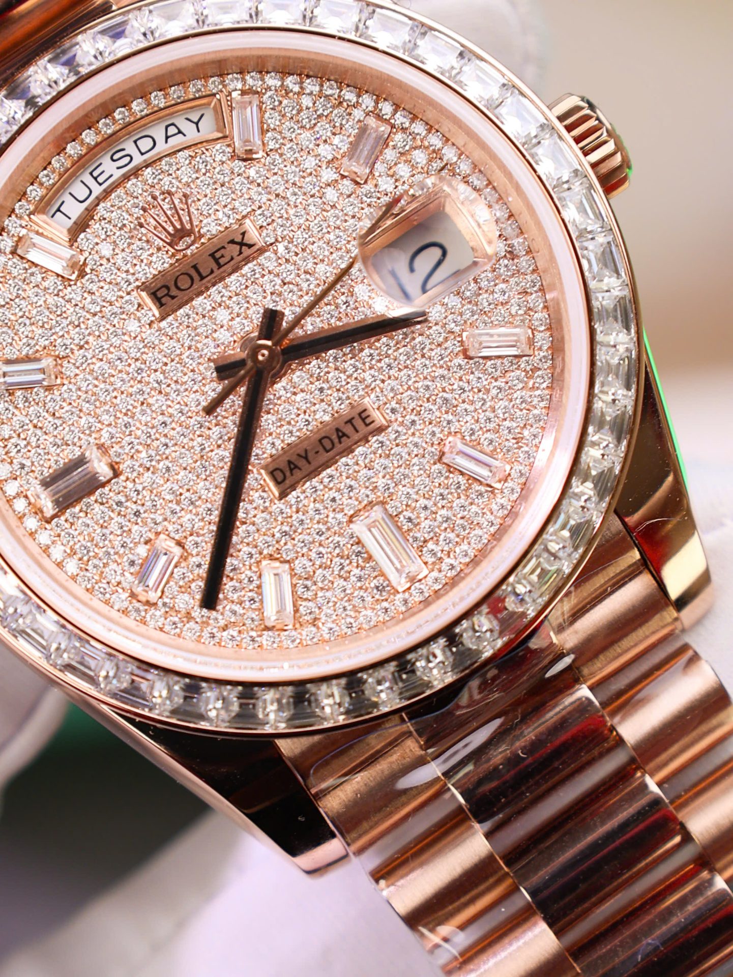 Rolex Best Copies Watches Day-Date Custom Diamonds Moissanite + Gold Wrapped GMF 40mm - Top club