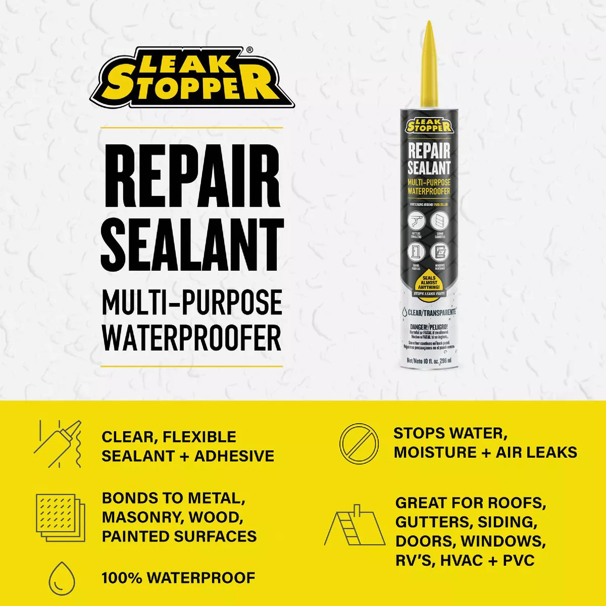 Leak Stopper 10 Oz. Clear Rubber Flexx Flexible Sealant