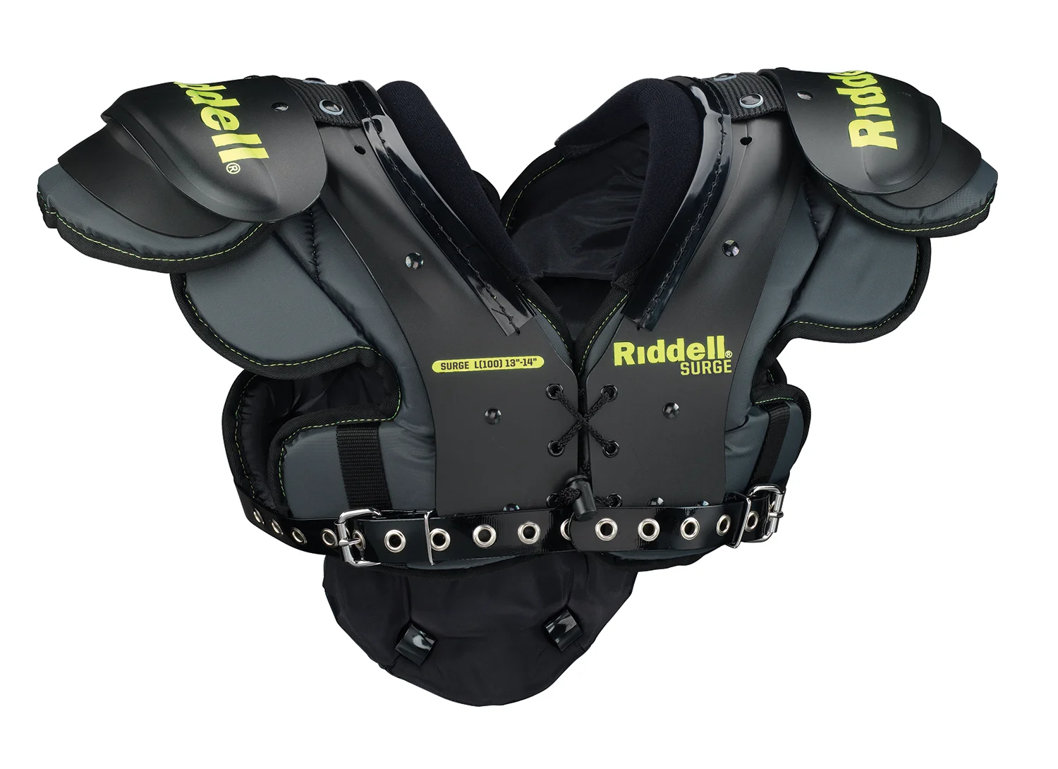 Riddell Surge Youth Football Shoulder Pad Black/Volt, Small - Image 3
