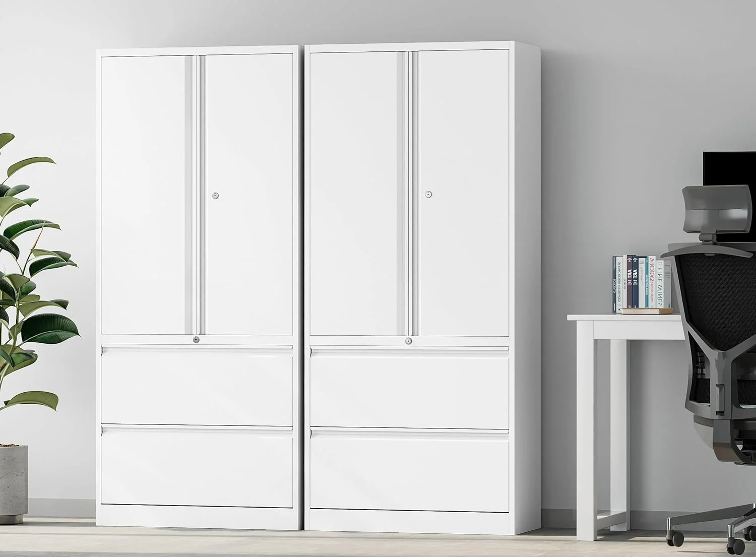 SISESOL Storage Cabinet Metal Display Cabinet with Glass Doors, 71in H x 31.5in W x 15.7in D, White, Kitchen Pantry Cabinet for Home Office, Bathroom, Bedroom, Living Room