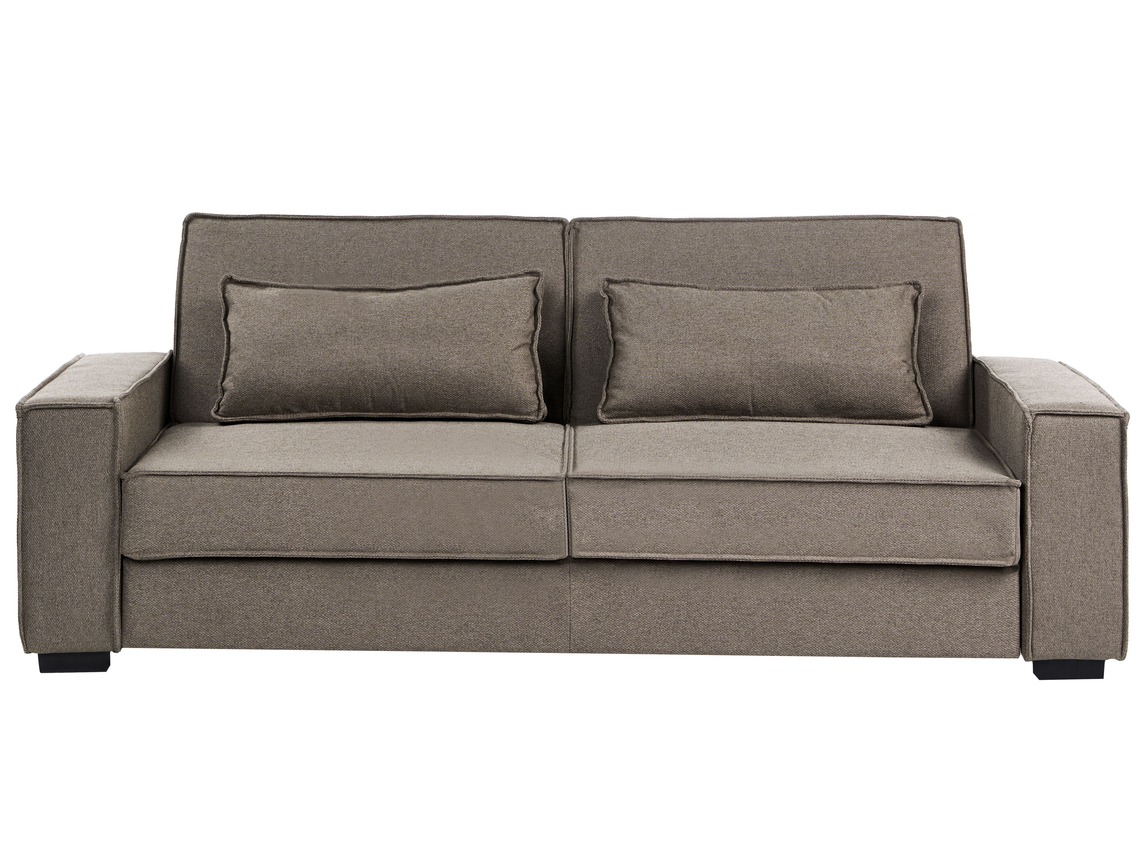 Sofa Bed 3 Seater AROLE Fabric Brown