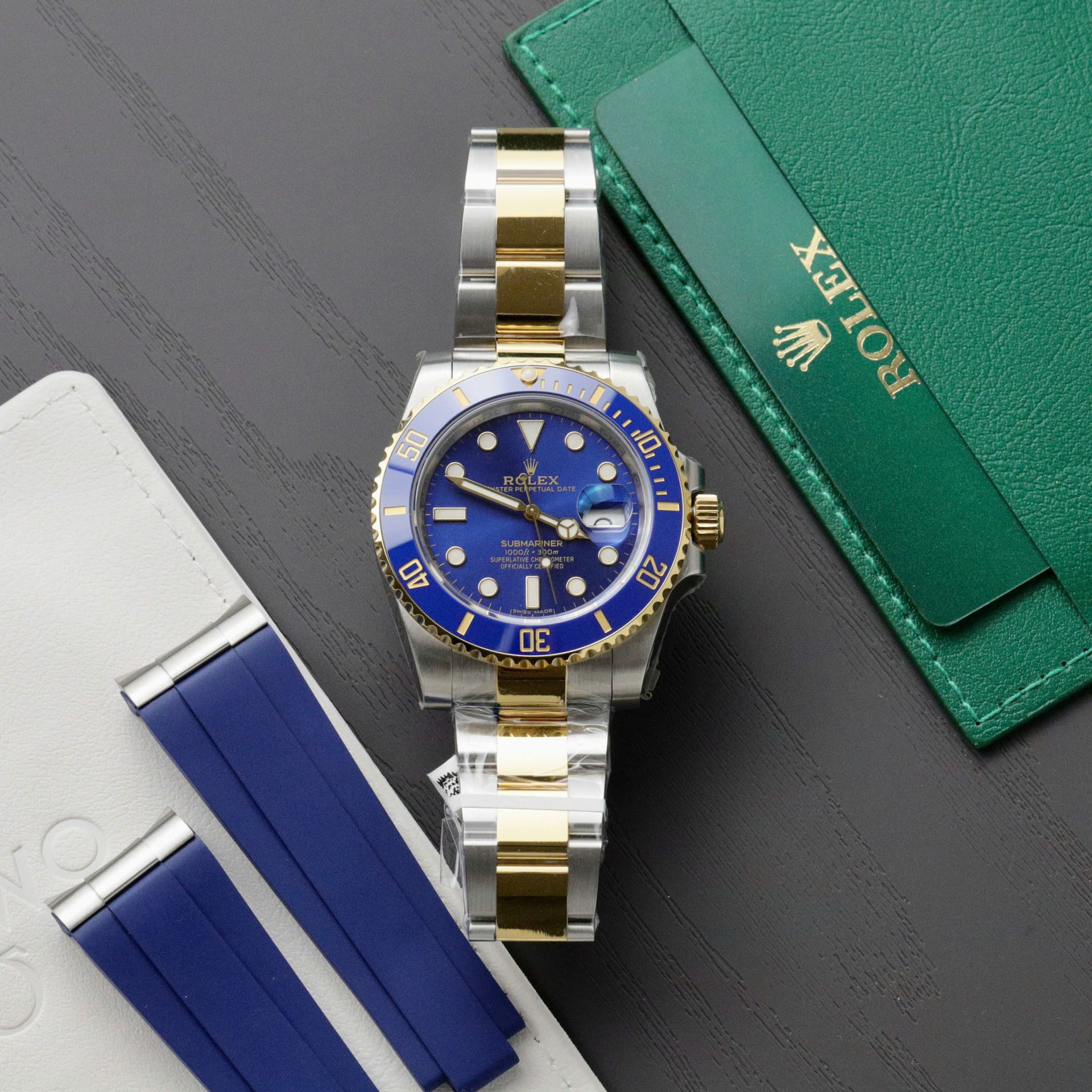 Rolex Submariner Dial Blue Copies Watches Gold Wrapped Custom 40mm - Elite Watch Atelier