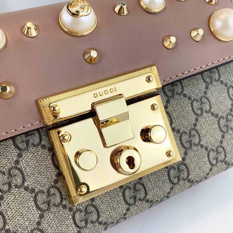 Replica Gucci Padlock Studded Gg Supreme Shoulder Bag 4321821:1High-quality replica