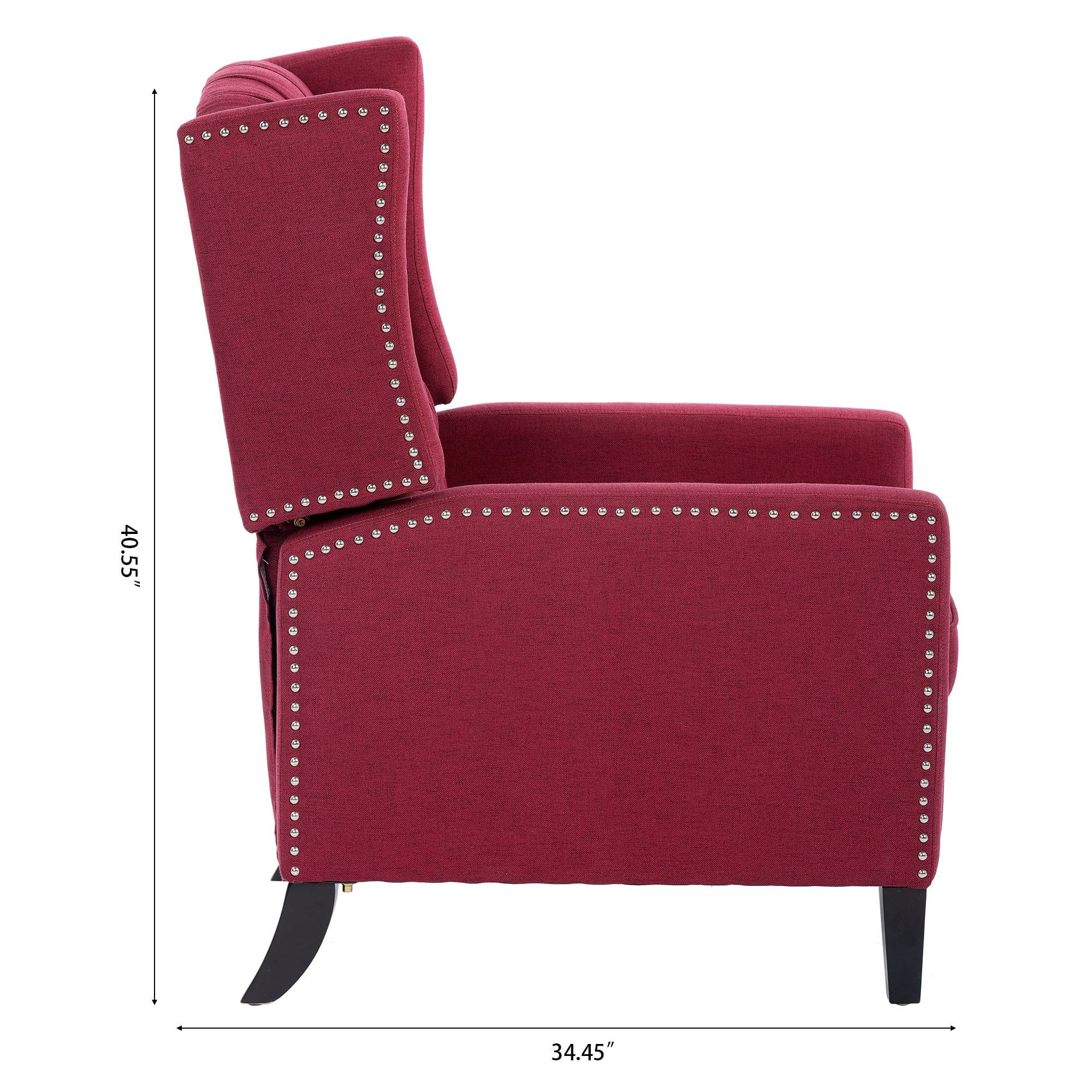 Recliner Chair, Living Room Chairs with Arms, Adjustable Single Reclining Sofa, Home Theater Seating Arm Chair with Thick Padded Seat, Footrest, Lounge Chair for Bedroom, Blue - Image 34