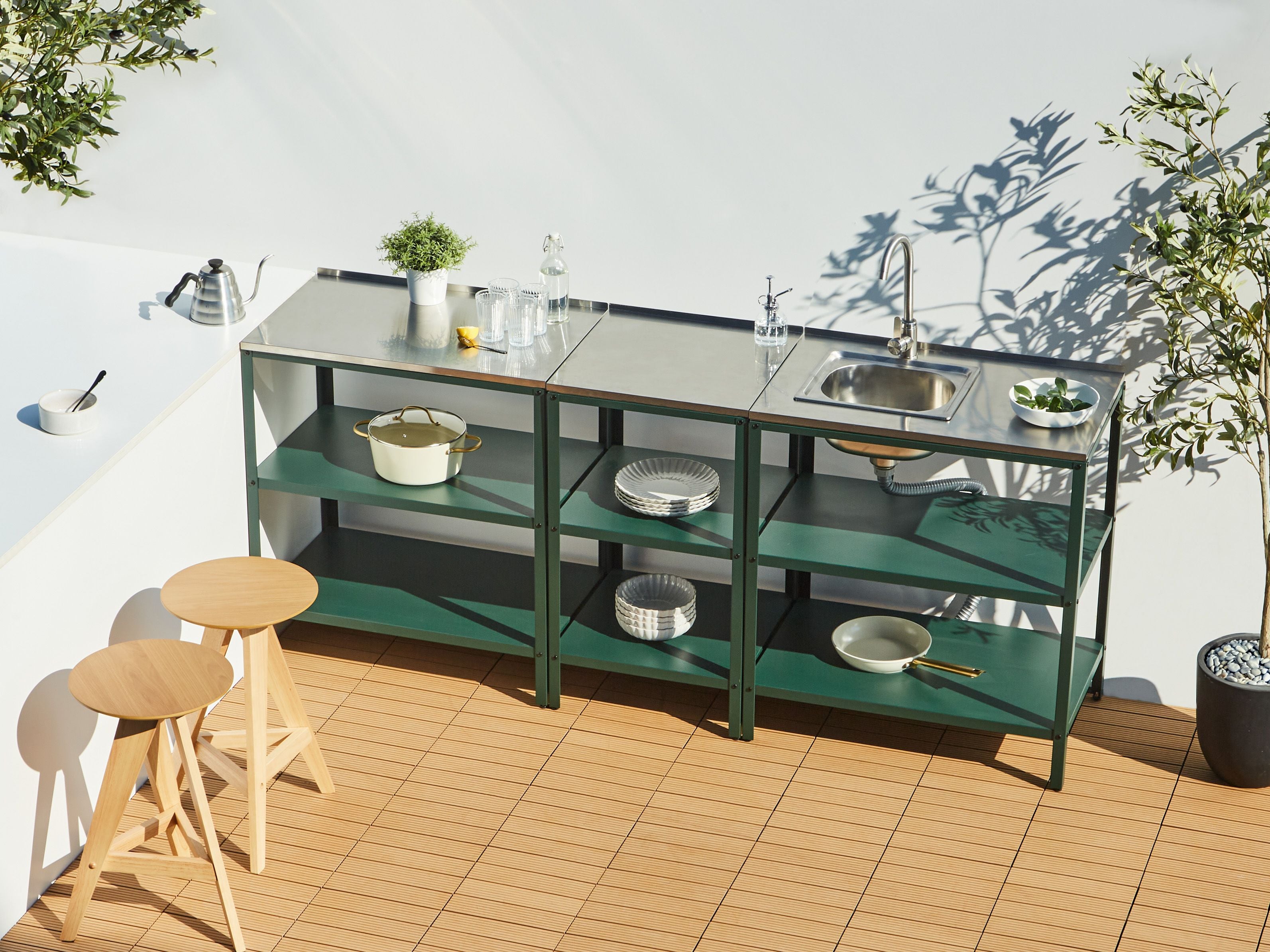 Outdoor Kitchen Island VILAMA Green