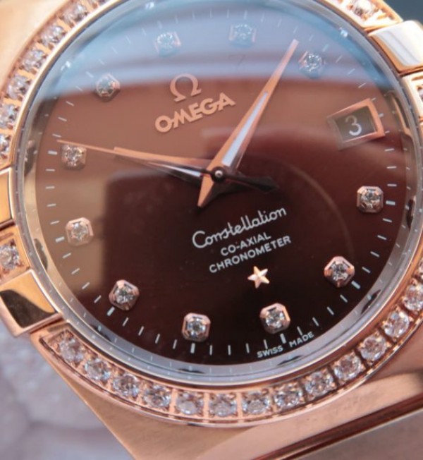 Replica Omega V6 Constellation 123.20.35 RG Case Brown Dial - Top club