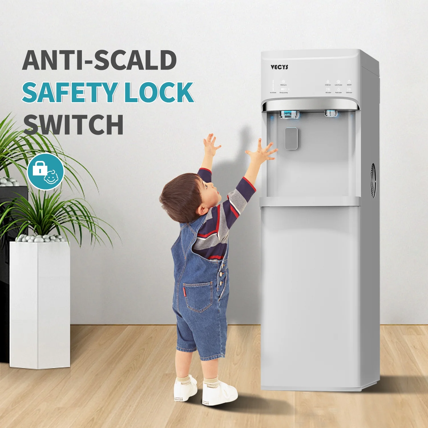 VECYS 5 gal Water Dispenser with Ice Maker, Self-clean & Child Lock - Image 12