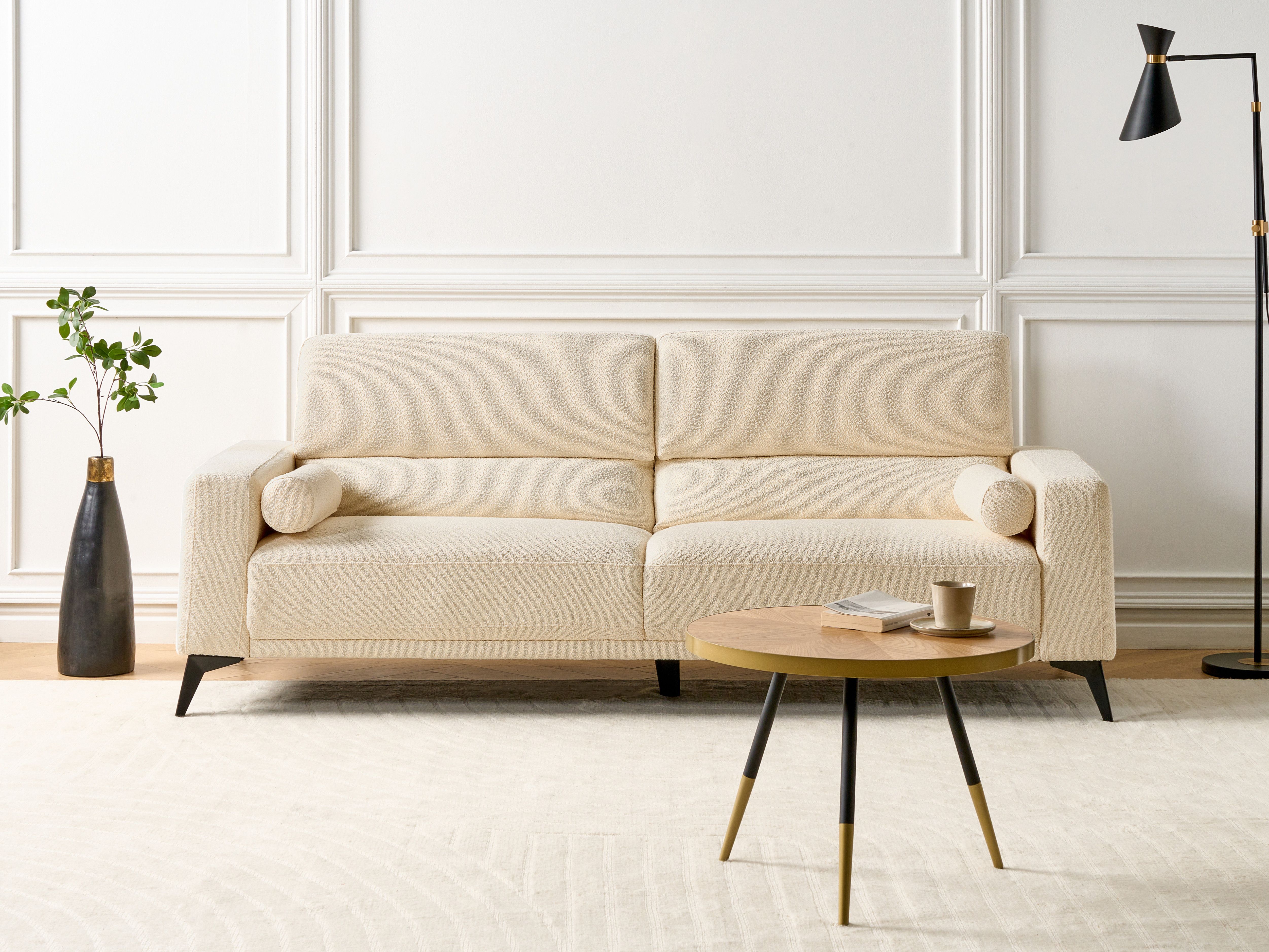 Sofa 3 Seater ANGE Boucle Off-White