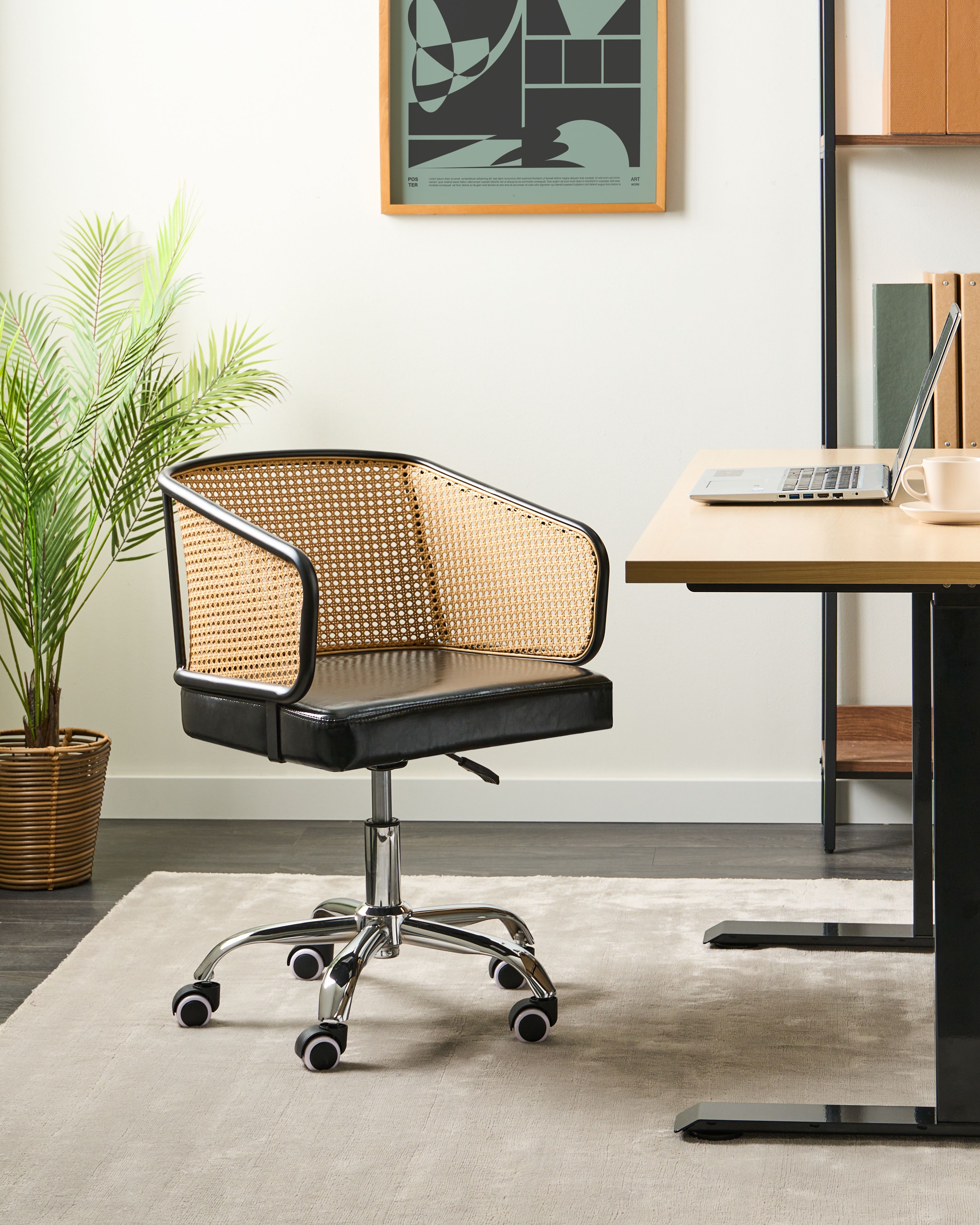 Desk Chair TUCSON Faux Leather Black